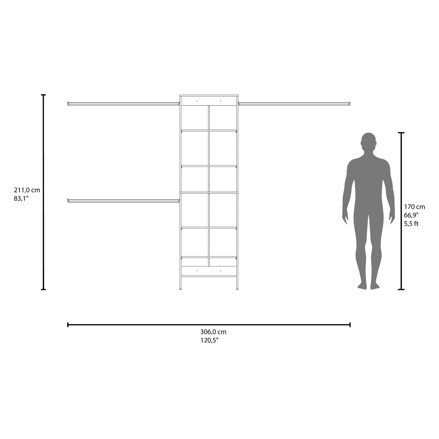 Closet Westport 211X306X39 Rta Blanco Zf