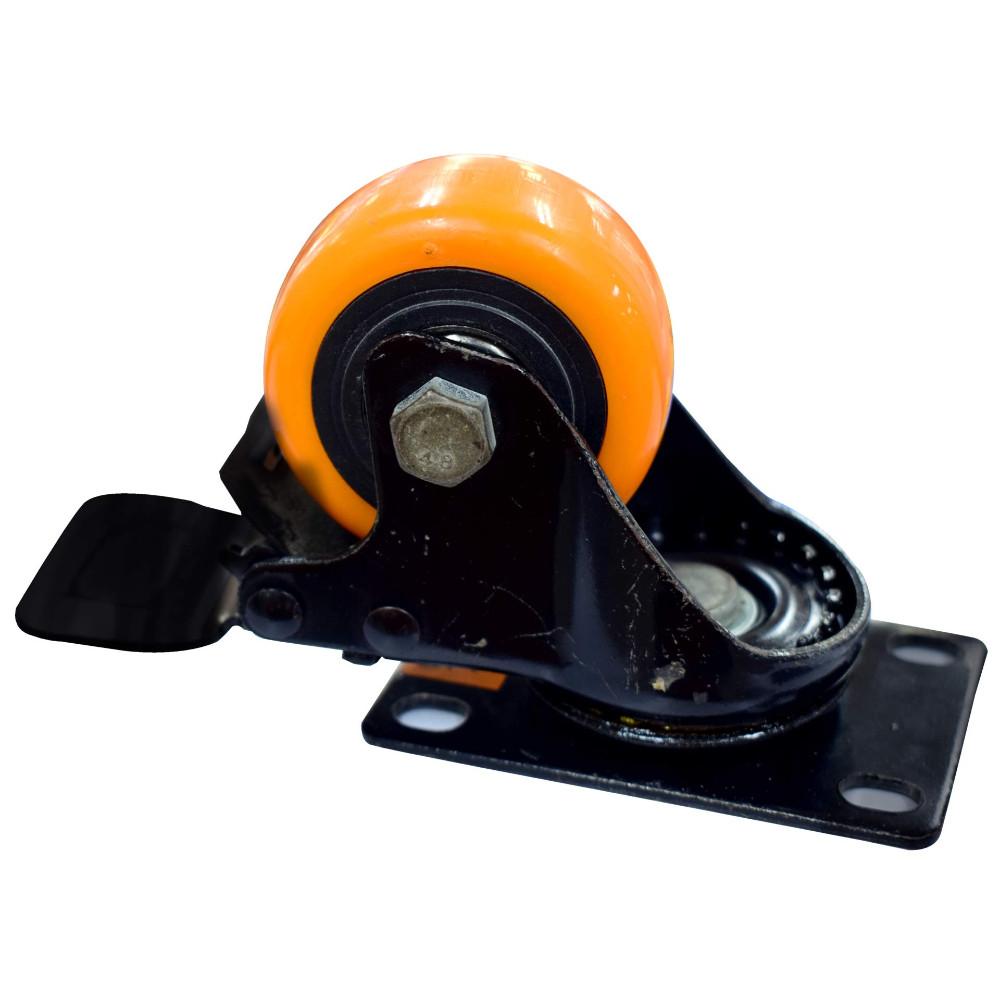 Rodachines 2 12 Plano Naranja Con Freno Giratorio 65Mm Individual Ht40089
