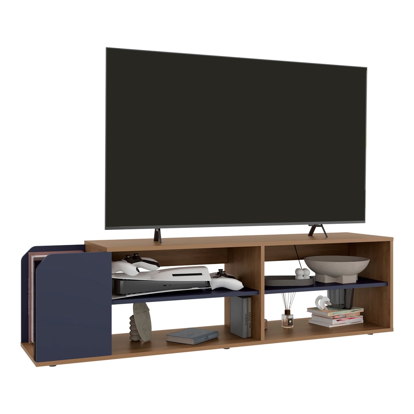 Rack Para Tv Solene 42X150X35 Rta Fresno Azul Zf