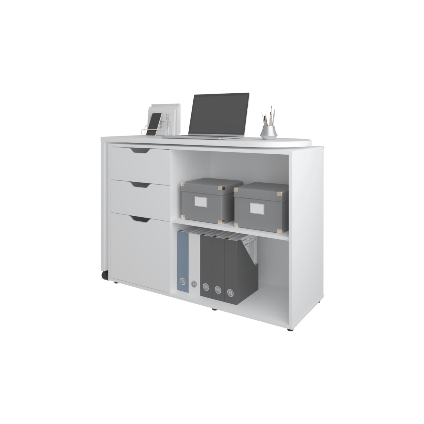 Escritorio Rotable Mova 80X112X41 Rta Blanco Mqz Zf