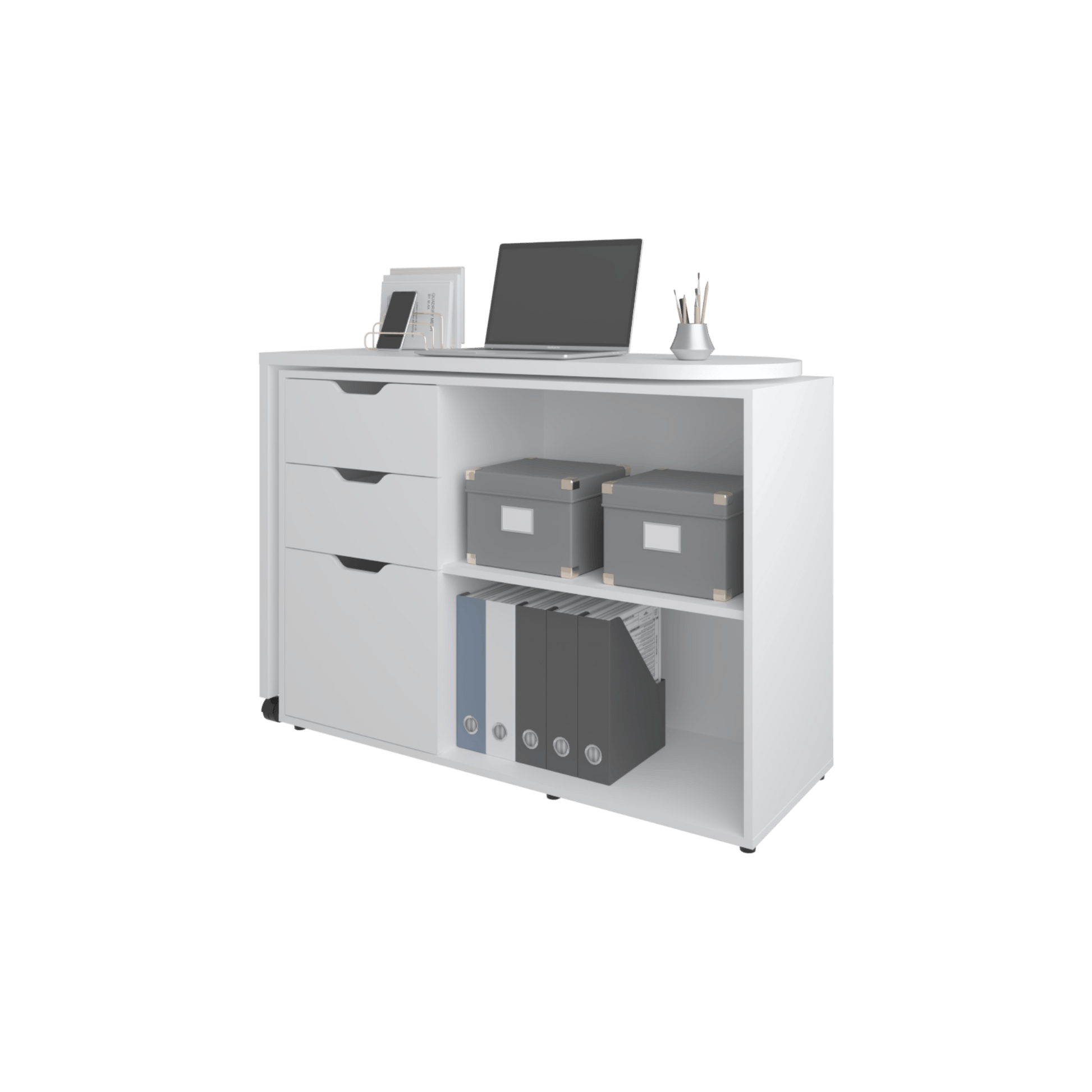 Escritorio Rotable Mova 80X112X41 Rta Blanco Mqz Zf