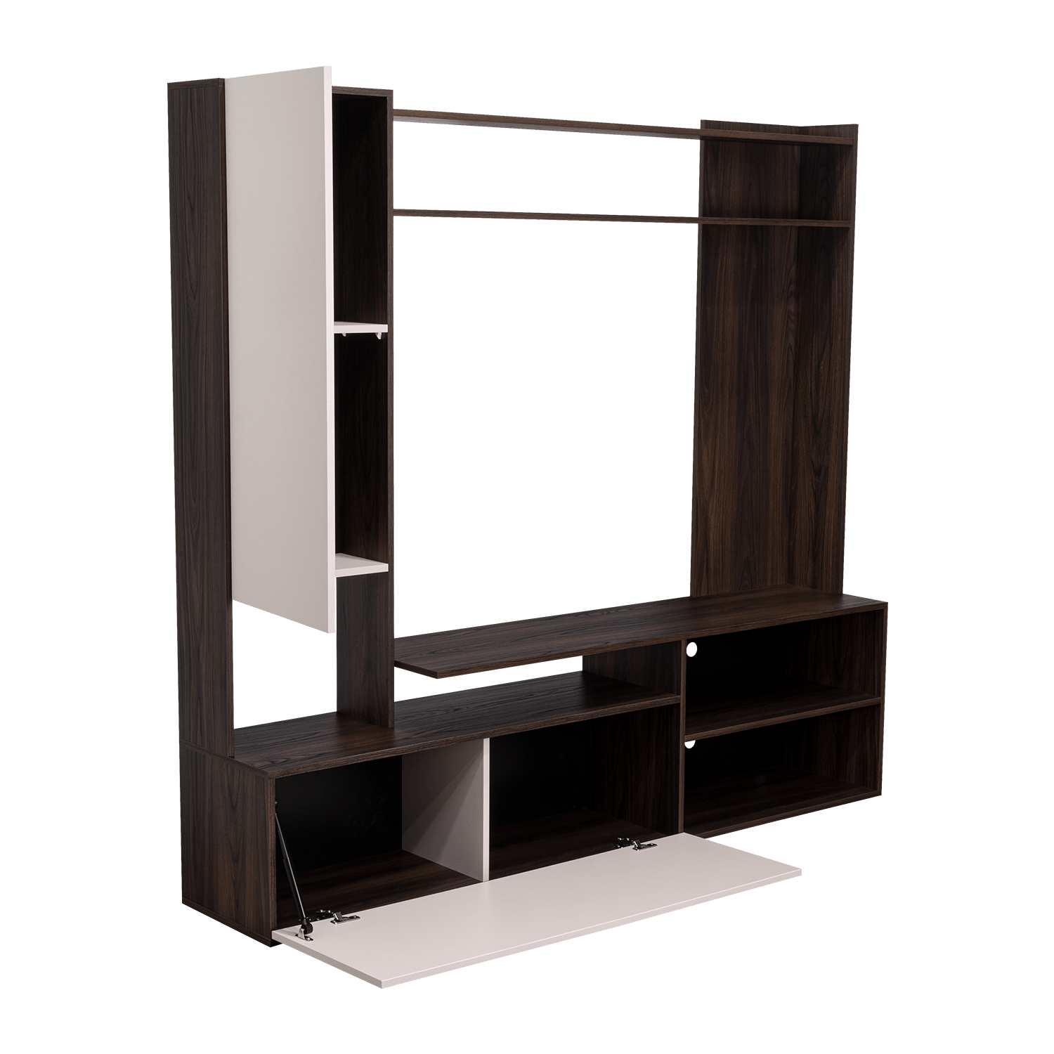 Centro De Tv 60" Renens 167X178X36 Rta Nogal Capri