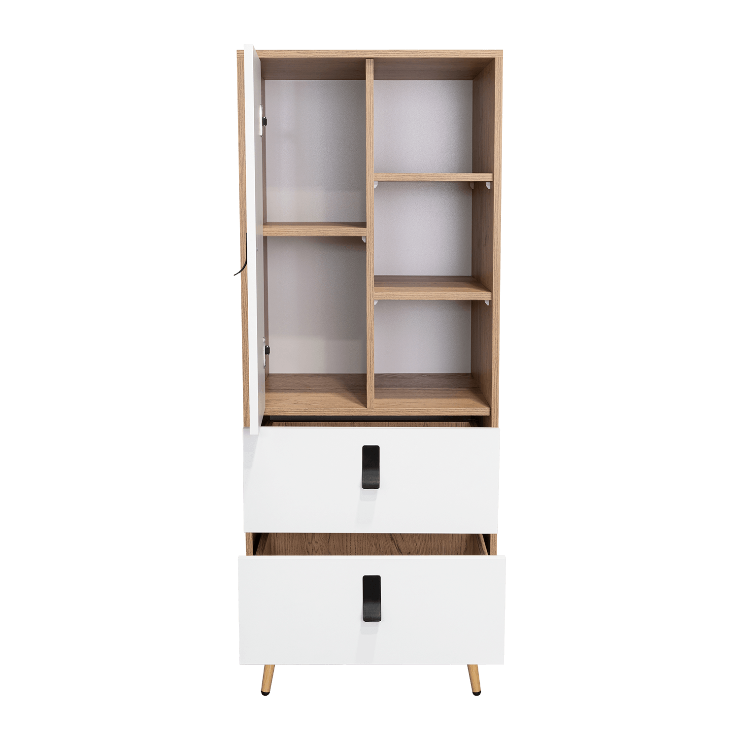 Comoda Alta Huna 142 X 51 Rta Macadamia Blanco