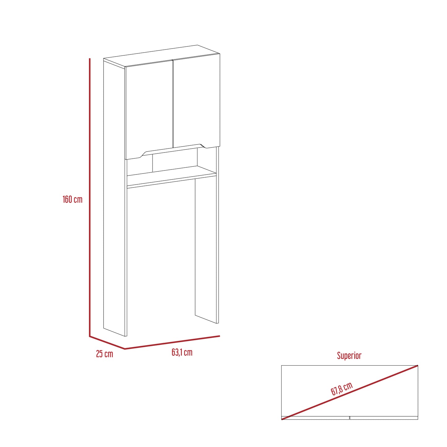 Ahorrador De Espacio Laurent Plomo + Duna Rta 160X63X25