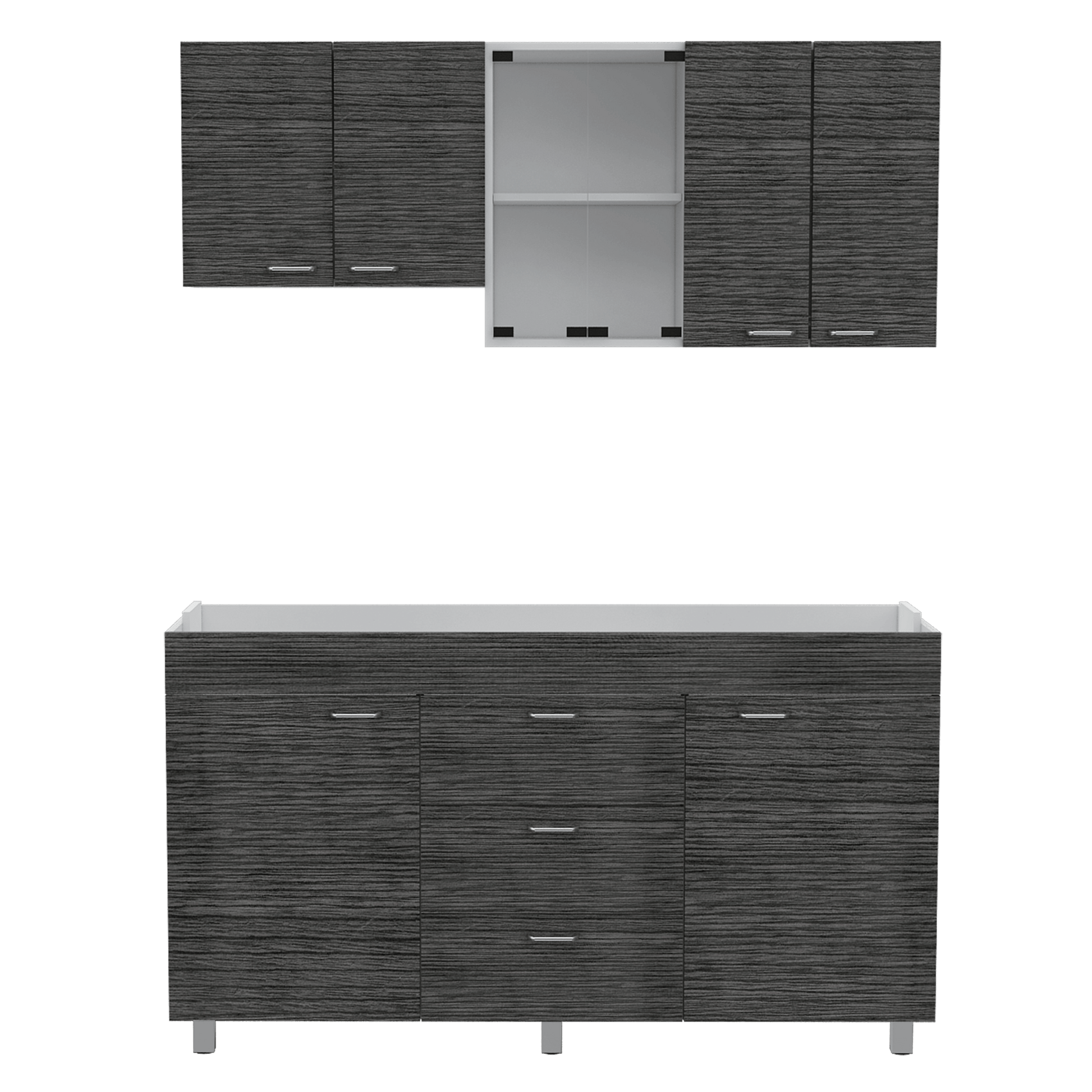 Cocina 150 Lumina Der 60X150X31 Rta Blanco Roble Gris