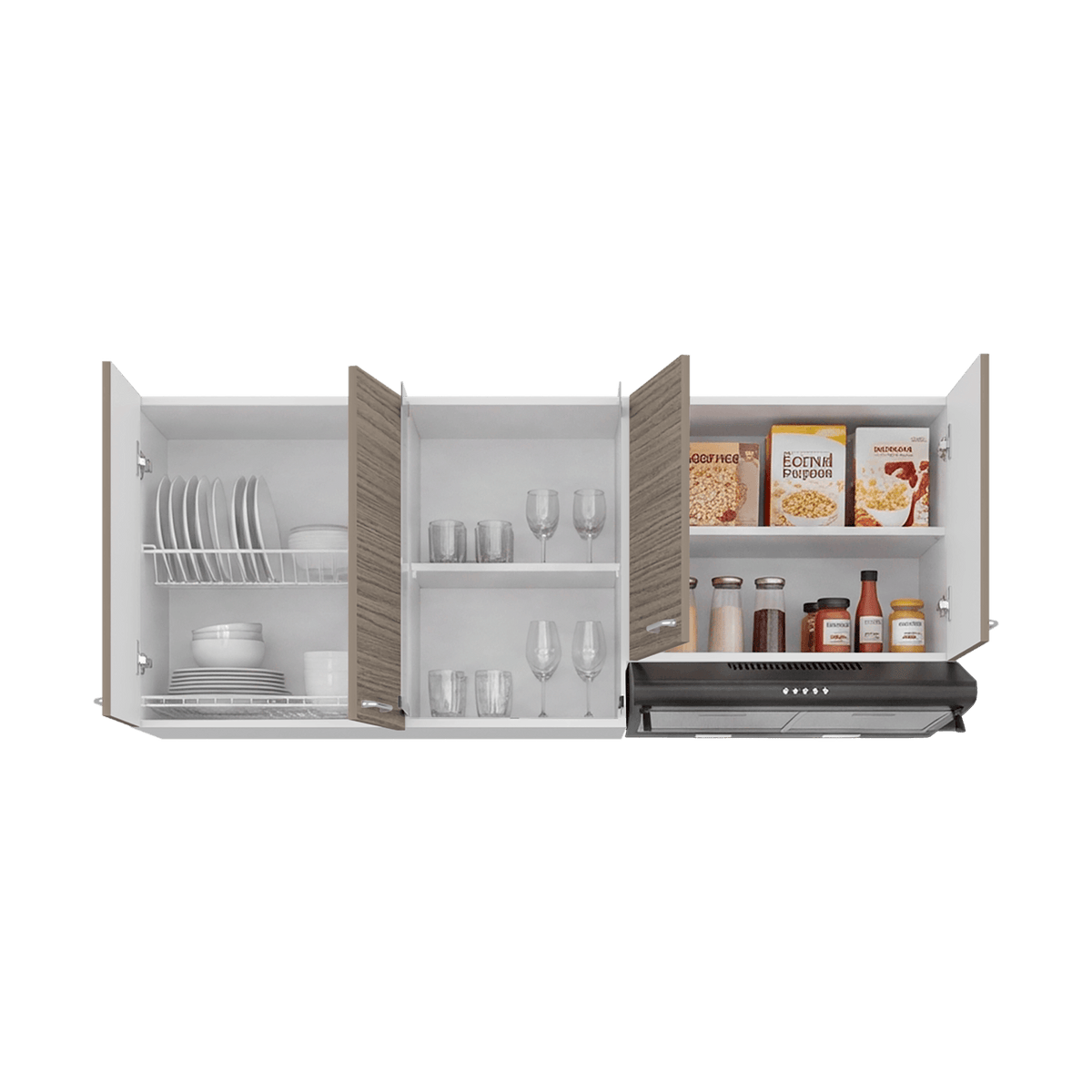 Mueble Superior Cocina Lumina 60X150X31 Rta Blanco Positano