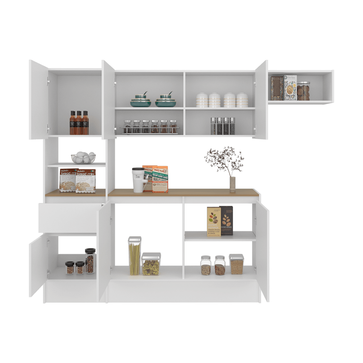 Cocina Dali 179X55X32 Rta Blanco Fresno Eu Zf