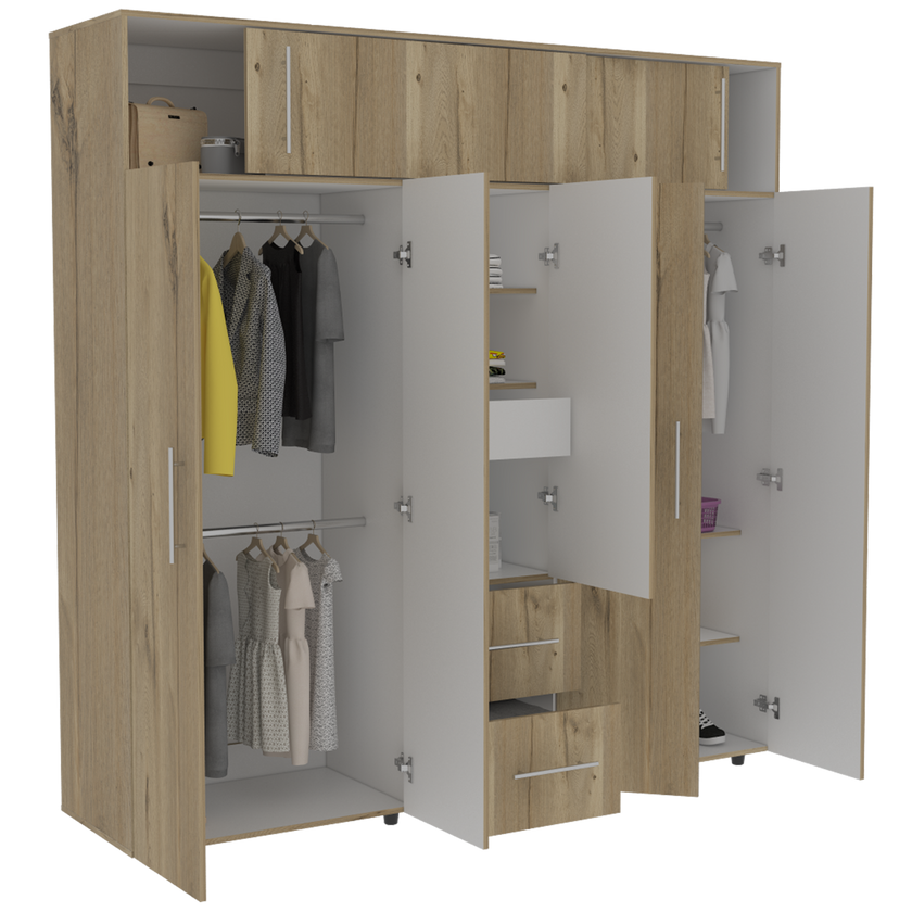 Closet Bigaf 204 X 200 X 50 Rta Duna + Blanco