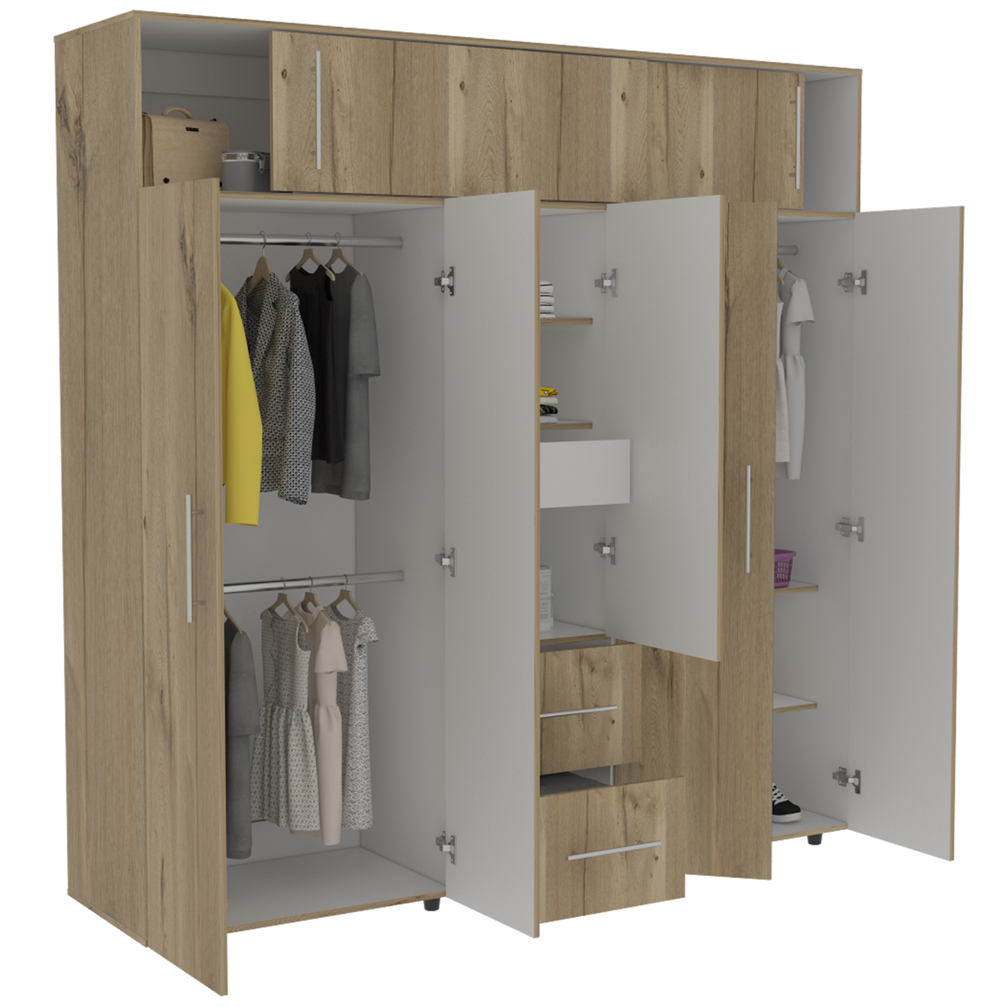 Closet Bigaf 204 X 200 X 50 Rta Duna + Blanco