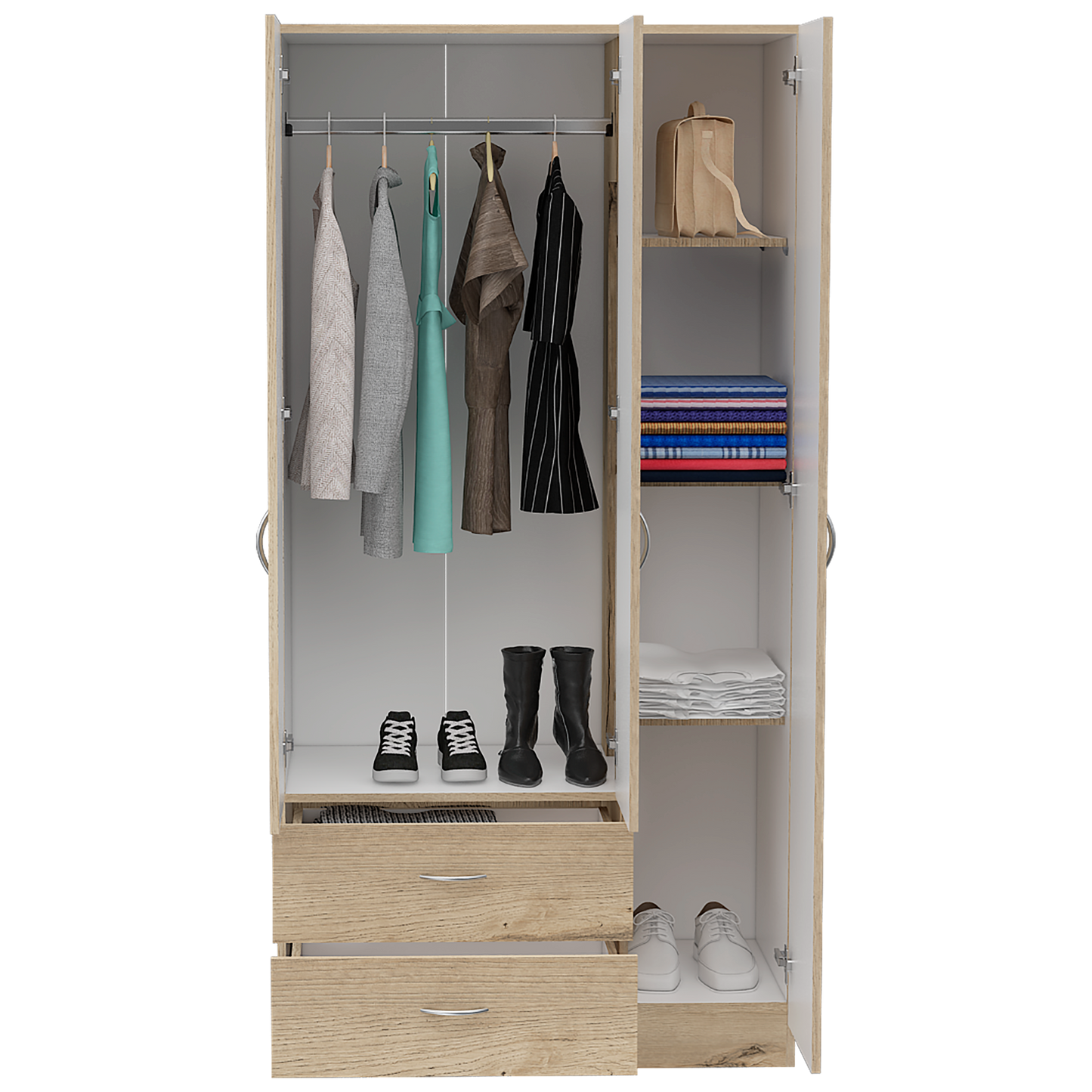 Closet Z-90 3P/2C (2C) Duna+Blanco 180,4X90X47,3 Cm