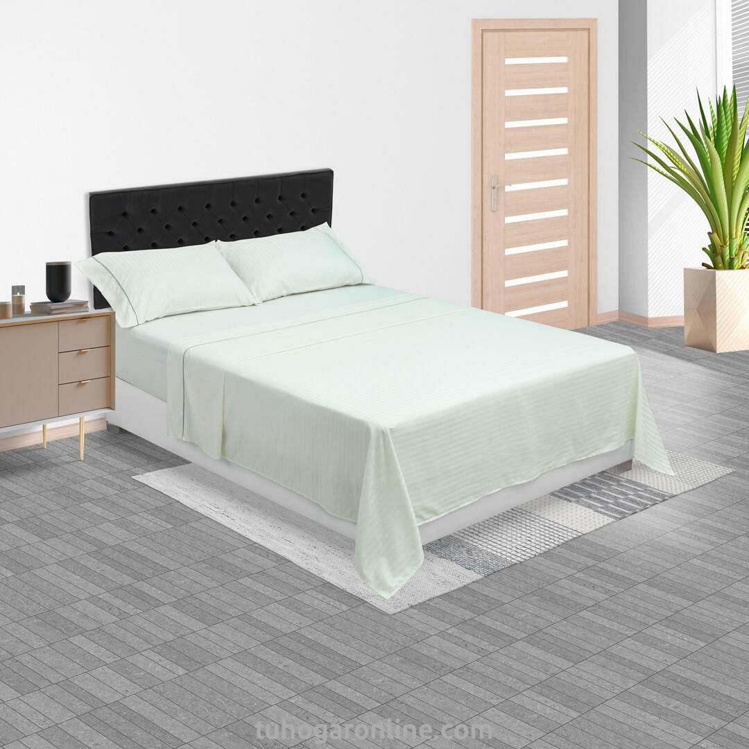Juego De Sabanas Para Cama 2X2 800 Hilos Satinada Blanco Hueso