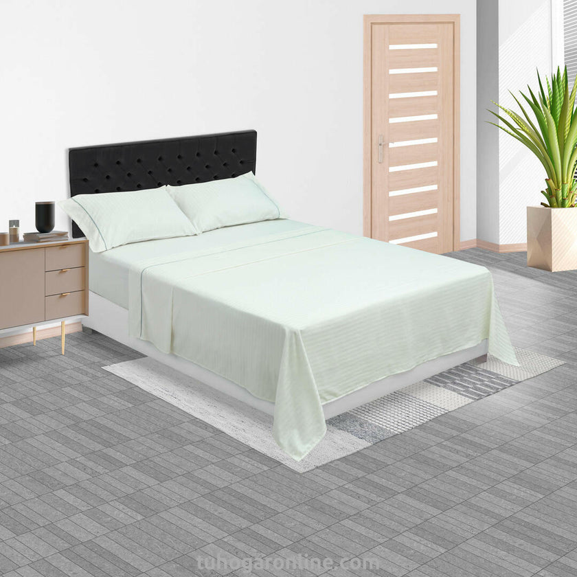 Juego De Sabanas Para Cama 2X2 800 Hilos Satinada Blanco Hueso