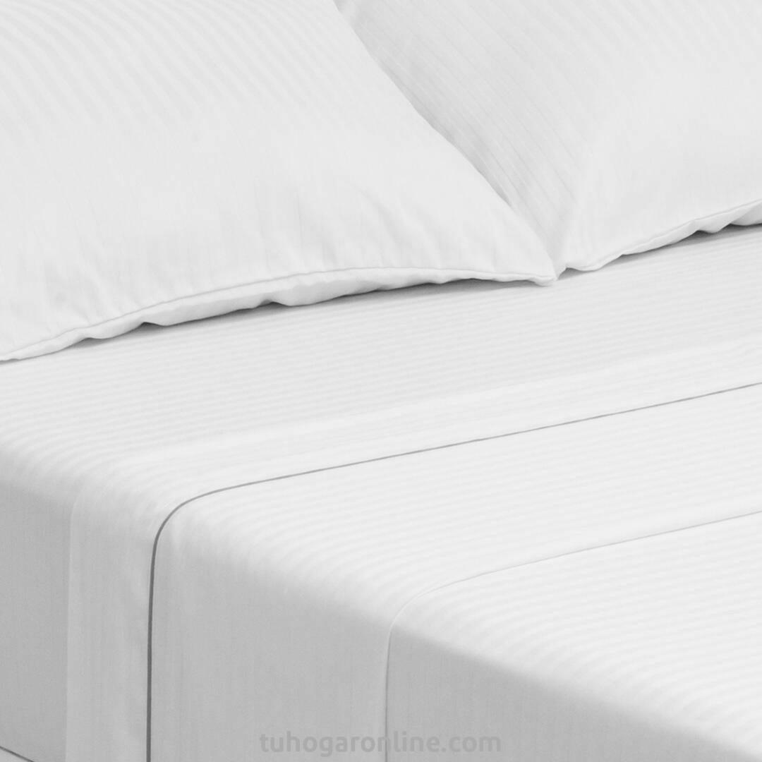 Juego De Sabanas Para Cama 2X2 800 Hilos Satinada Blanco