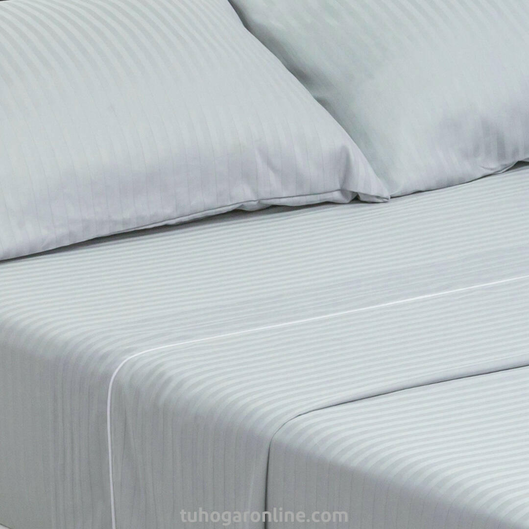 Juego De Sabanas Para Cama Doble 800 Hilos Satinada Gris