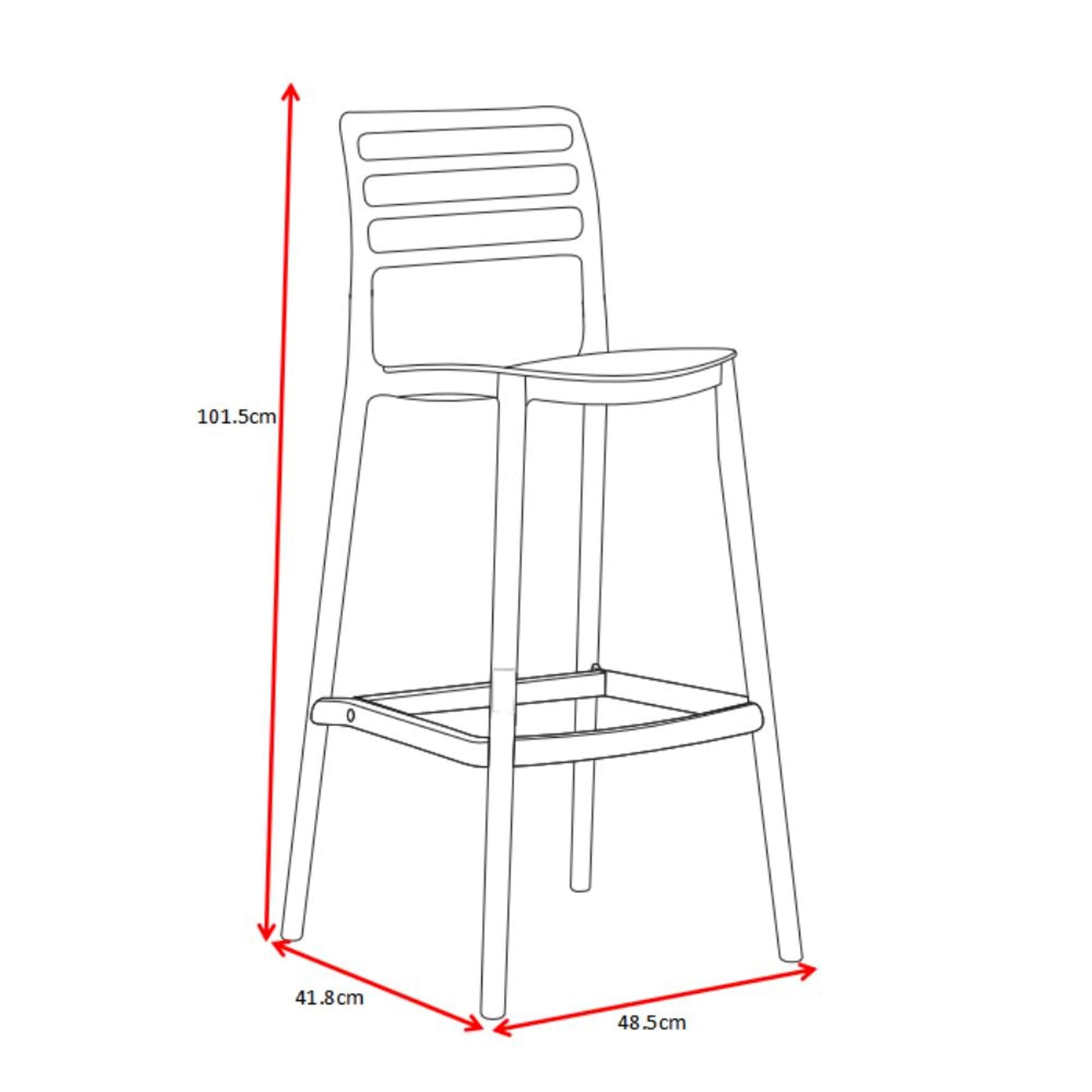 Silla Bar Palawan 101X37X51 Rta Negro