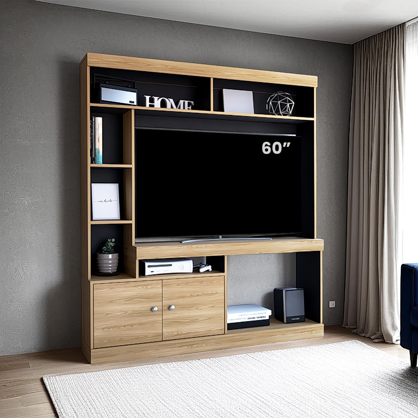 Centro De Entretenimiento Dante Tv 55'' 180X180X30 Rta Fresno Wengue