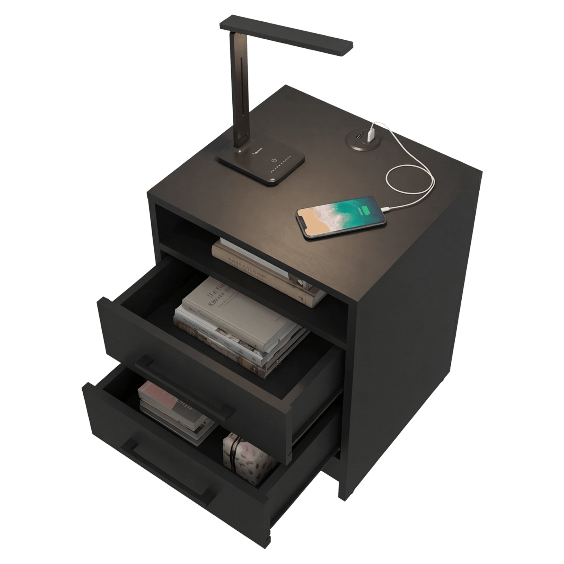 Mesa De Noche Eter Usb 50X40X37 Rta Wengue