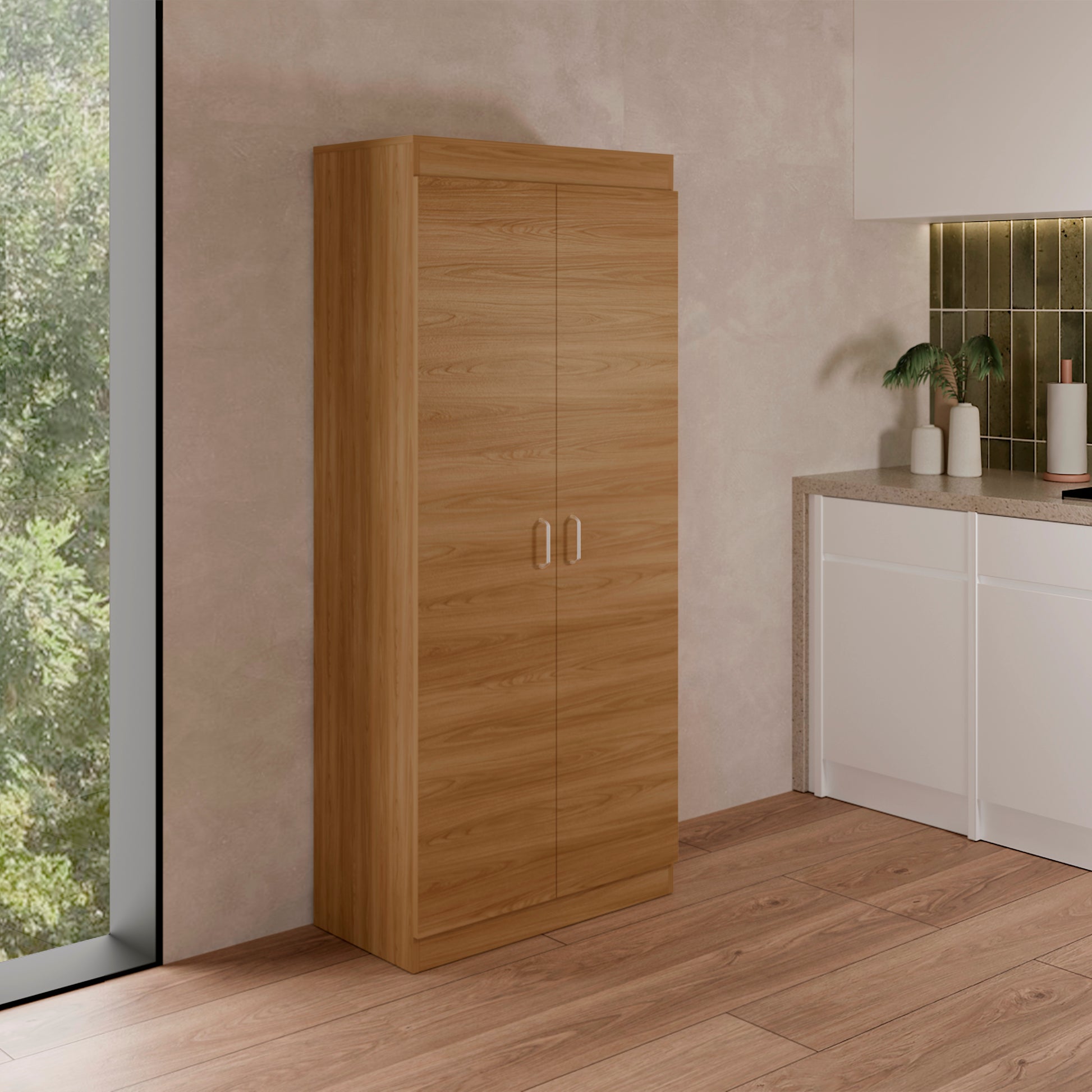 Mueble Alacena Varese 160X70X36 Rta Fresno Eu Blanco