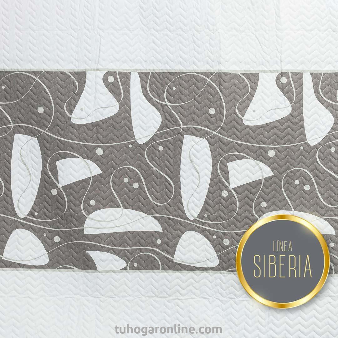 Cubrelecho Español Doble Faz Siberia Lineas Blanco Y Cafe