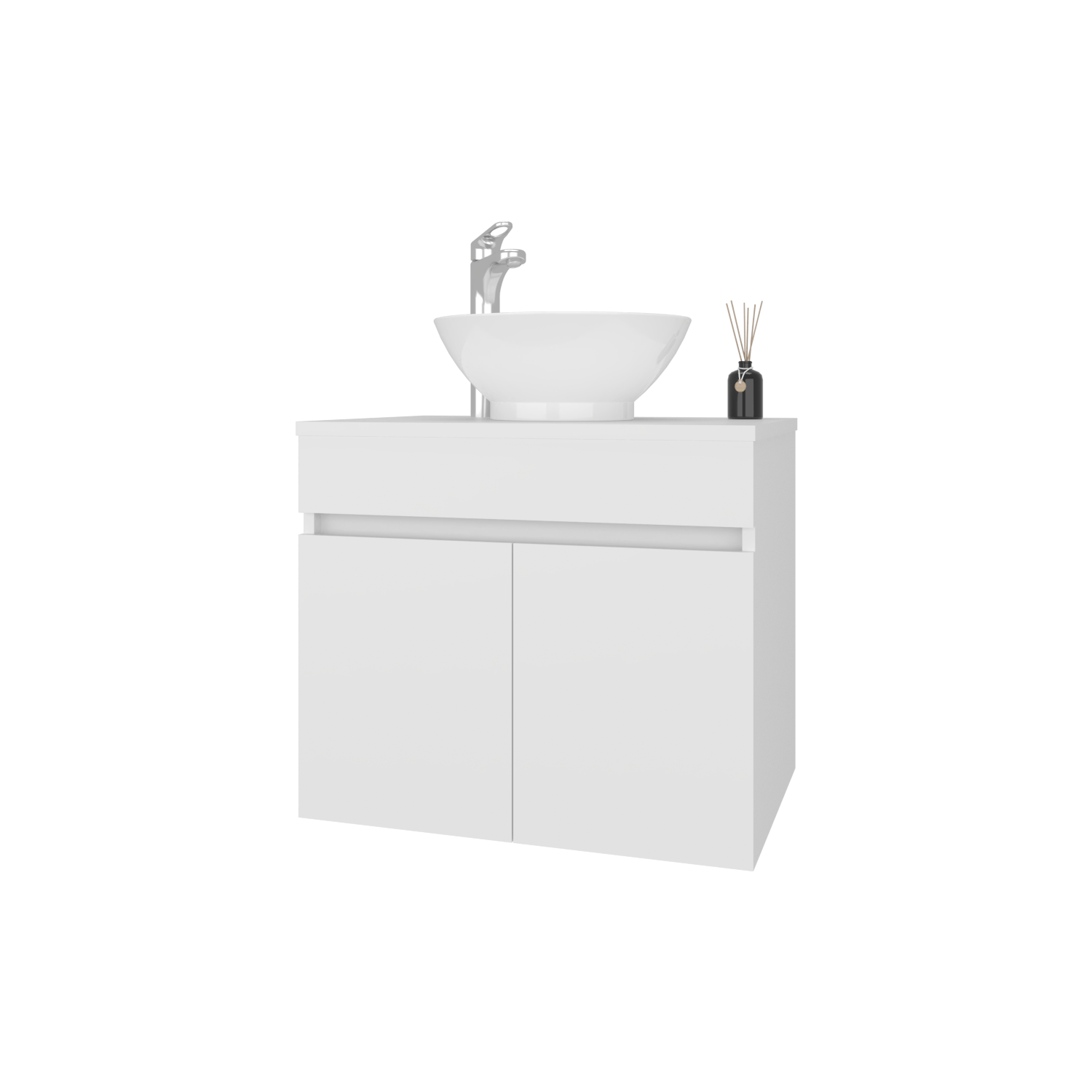 Mueble De Baño Aereo Manchester 51X59X44 Rta Blanco Mqz Zf