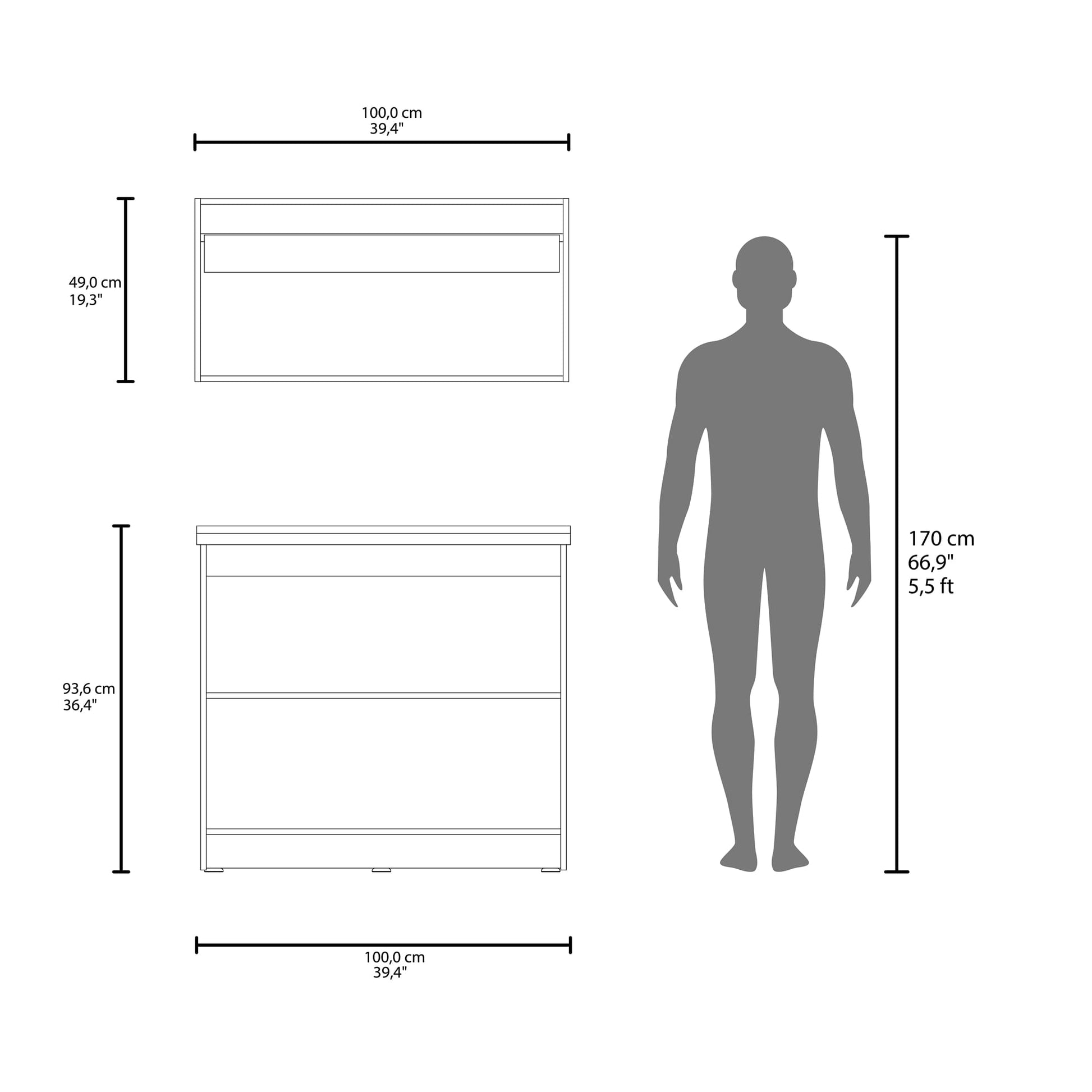 Cocina Zurich 49X100X32 Rta Blanco Fresno Zf