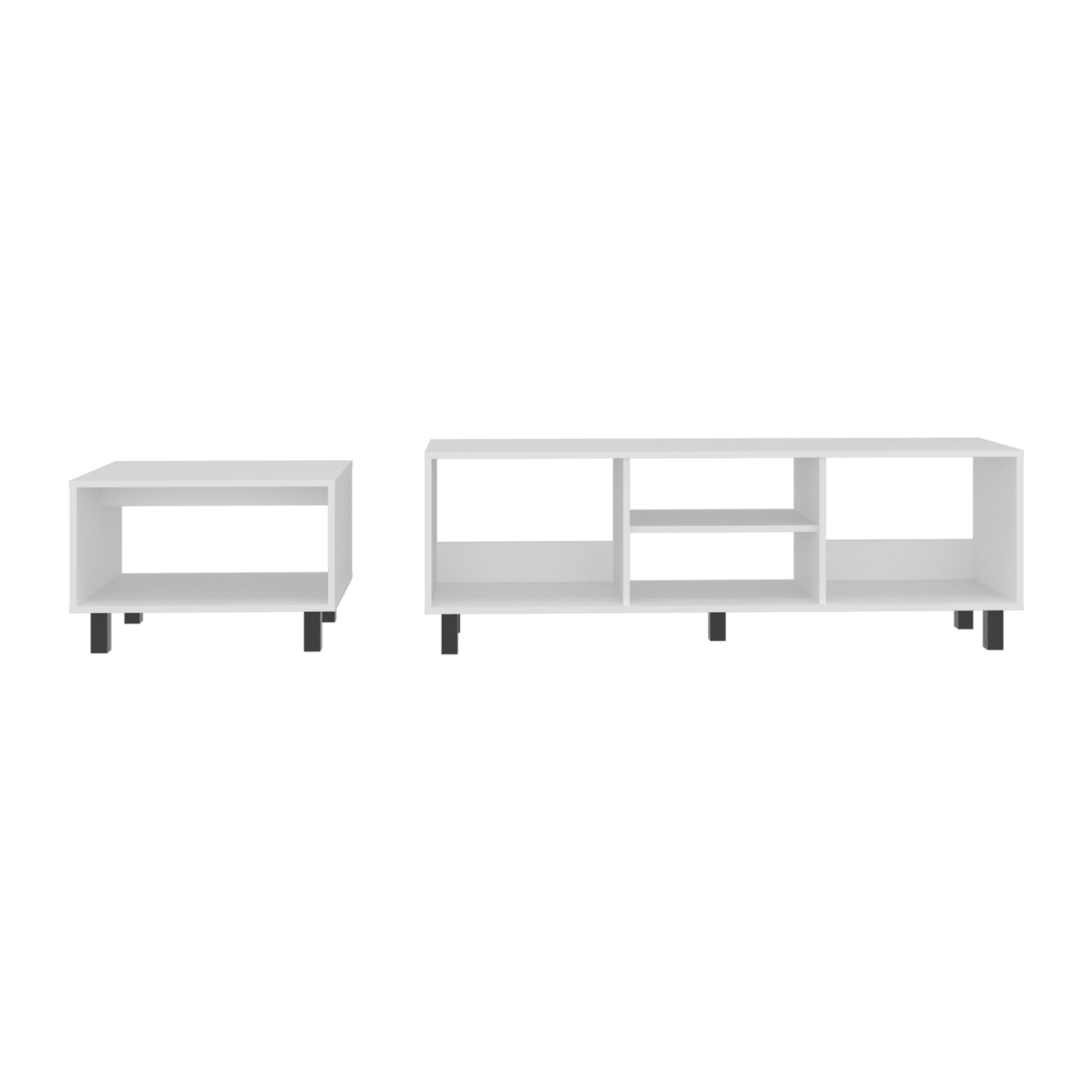 Combo Rack + Mesa De Centro Eclipse Rta Blanco Zf