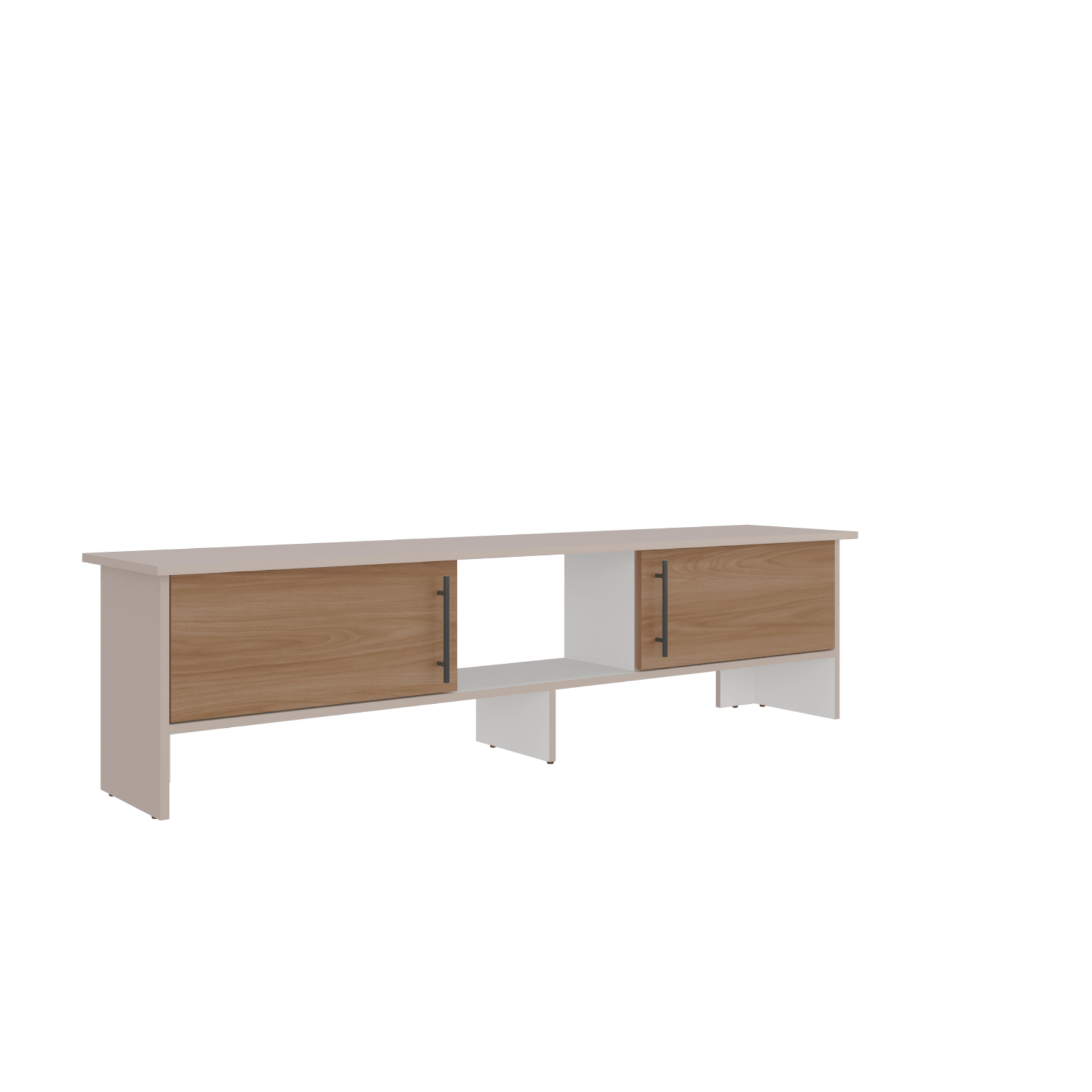 Rack De Tv Dago 41X160X35 Rta Capri Blanco Fresno Eu