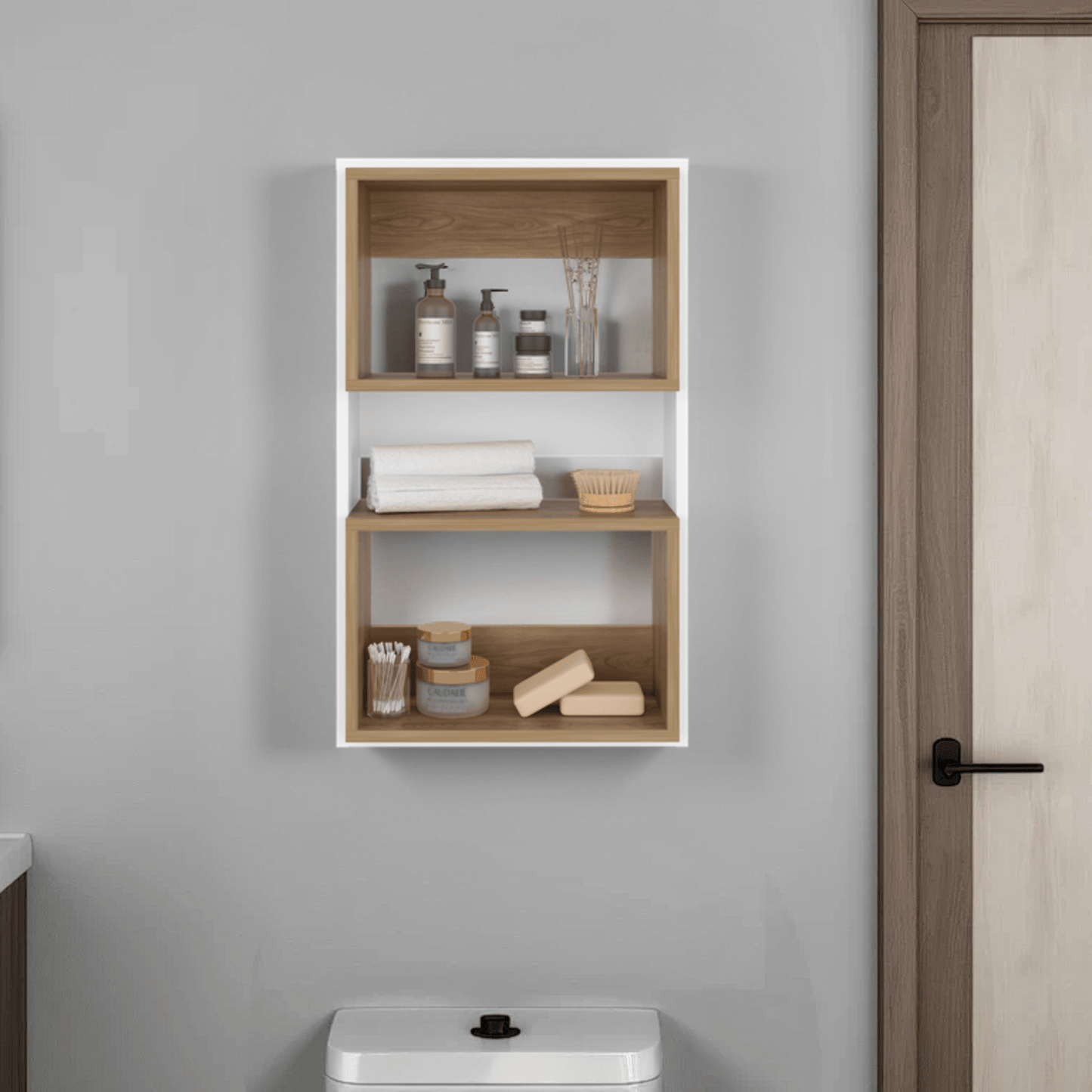 Ahorrador De Espacio Flotante Eco 75X45X18 Rta Blanco Fresno