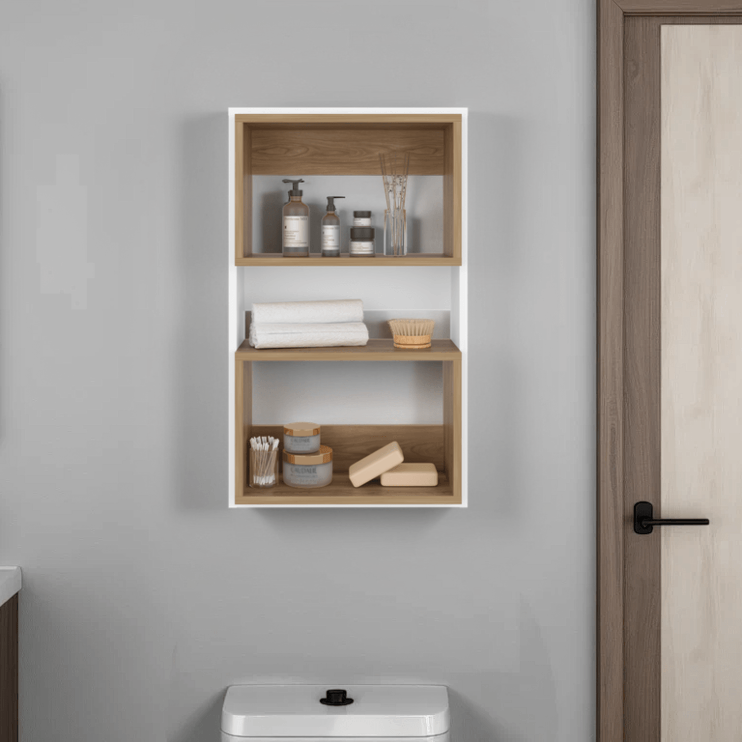 Ahorrador De Espacio Flotante Eco 75X45X18 Rta Blanco Fresno