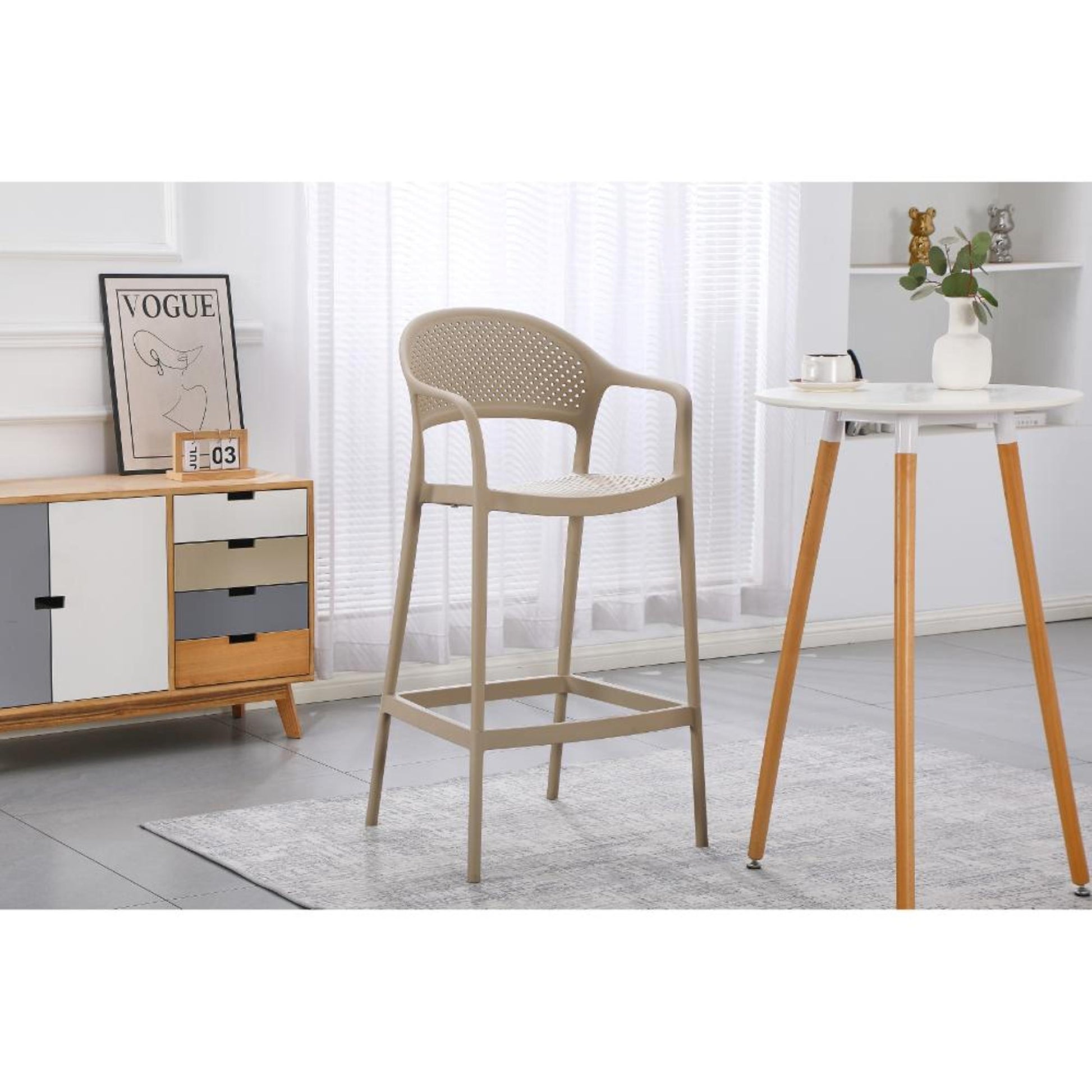 Silla Bar Curitiva 109X56X56 Rta Taupe
