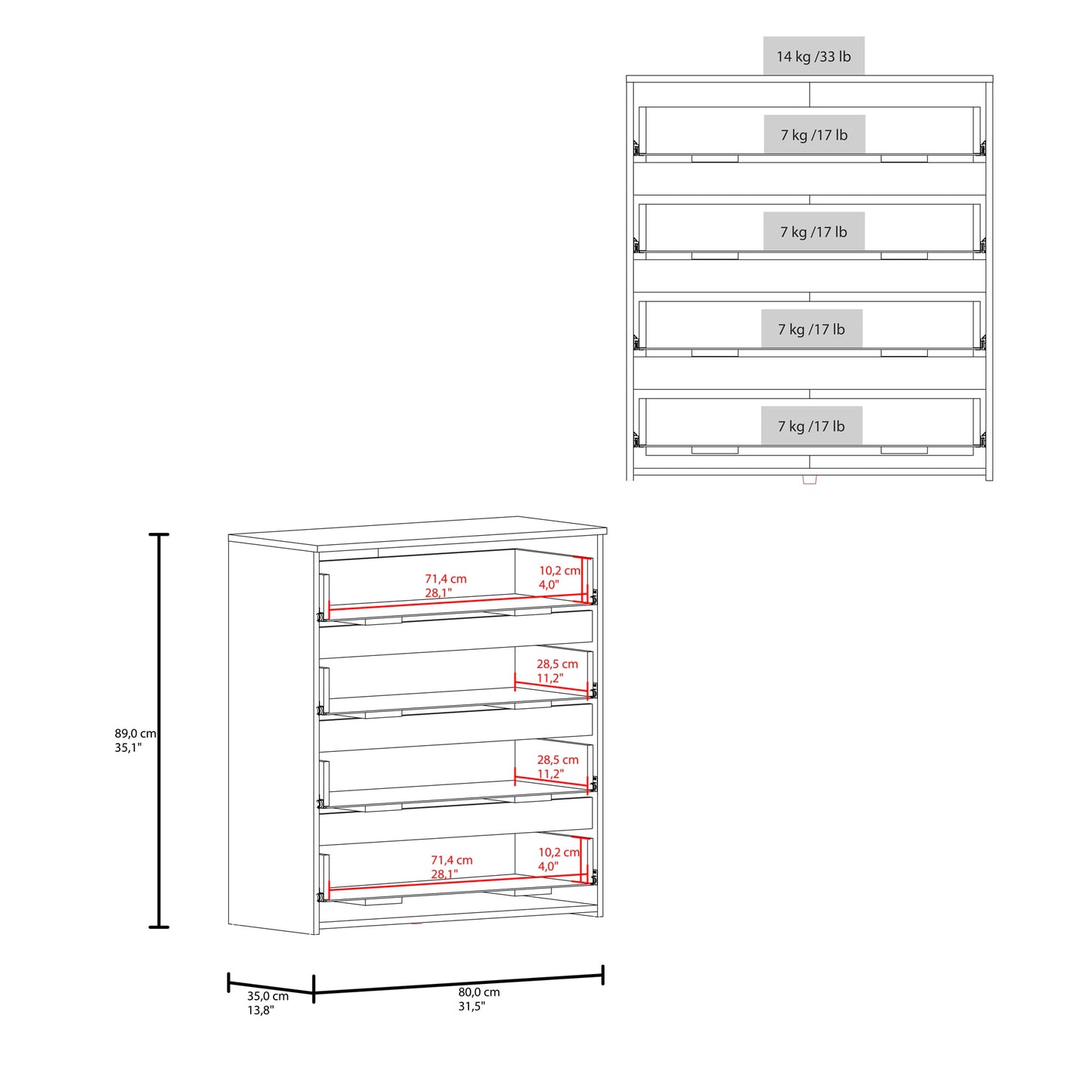 Cajonera Zoe 89X80X35 Rta Kronos Wengue Zf