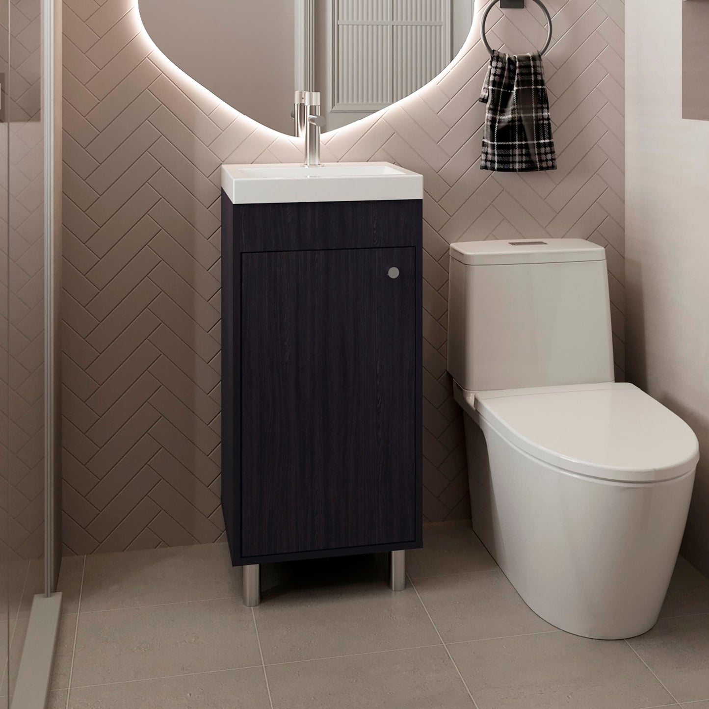 Mueble Lavamanos Rivera 84X40X32 Rta Wengue Zf