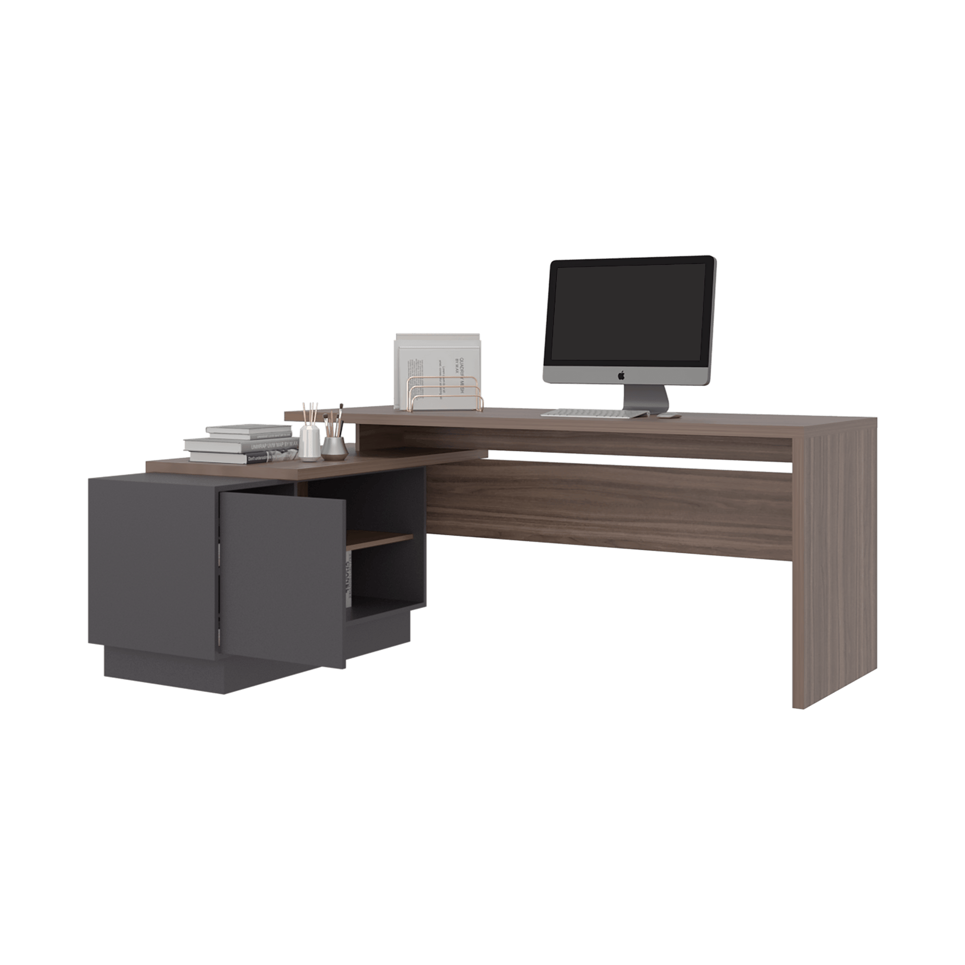 Escritorio En L Office 14 71X179X125 Rta Avellana
