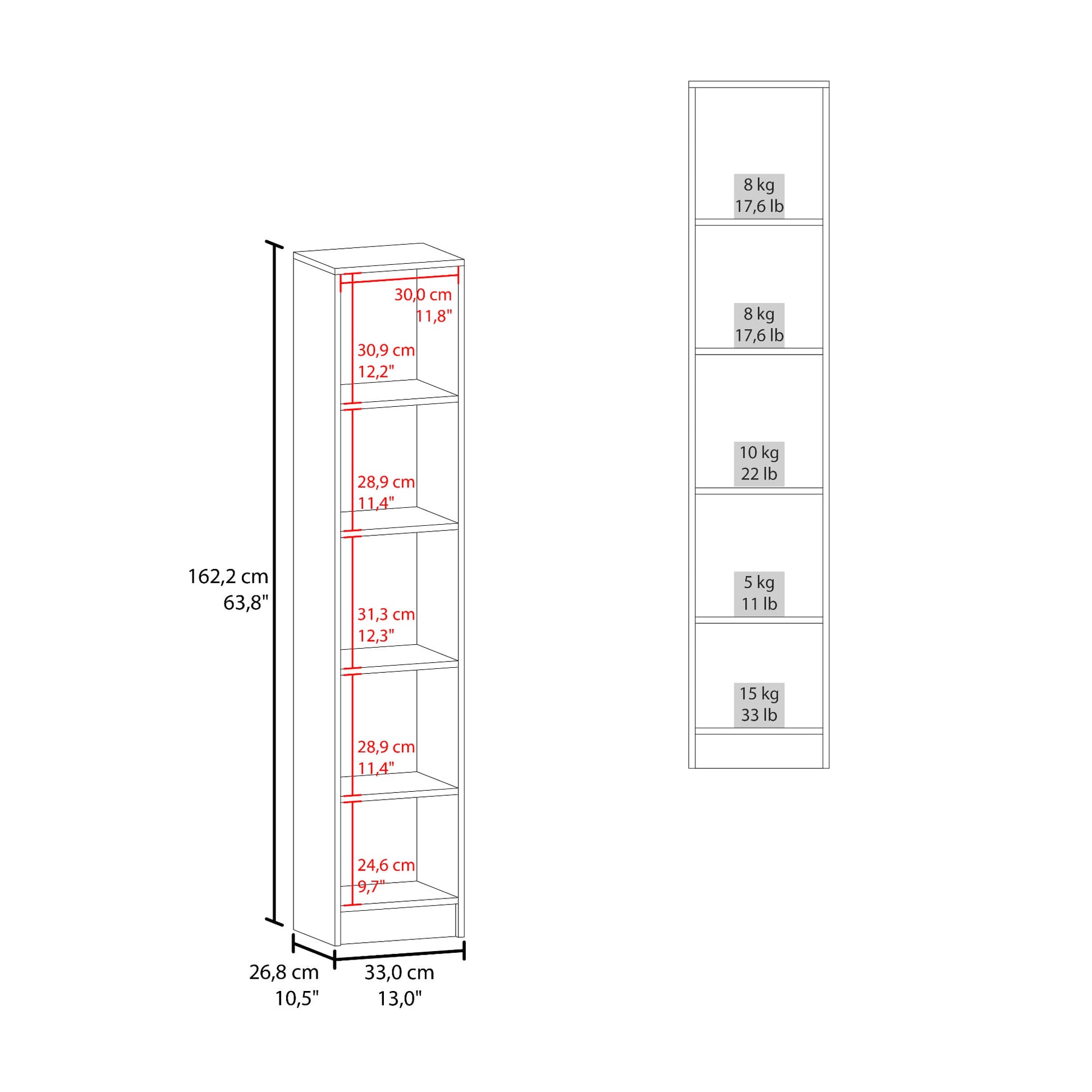 Mueble Auxiliar De Baño Bath 162X33X26 Rta Avellana Blanco Zf