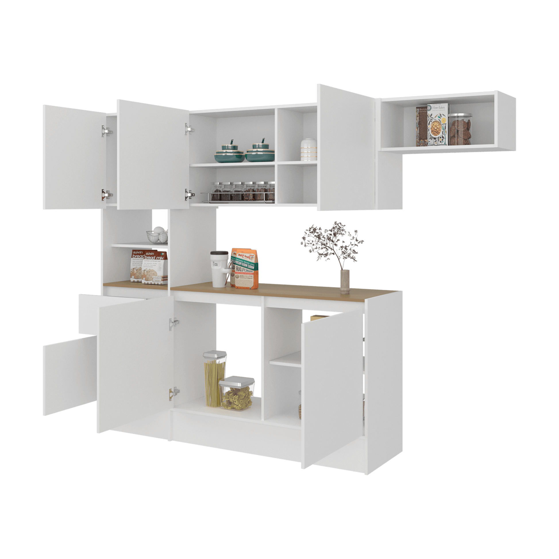 Cocina Dali 179X55X32 Rta Blanco Fresno Eu Zf