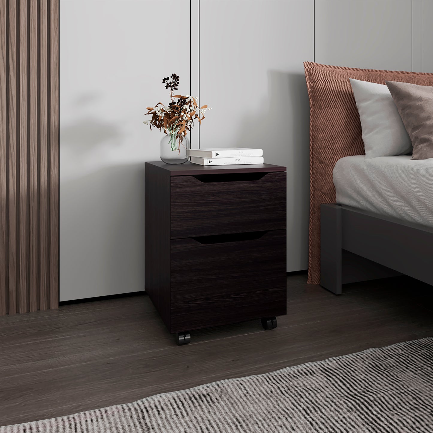 Mesa De Noche Ethan 57X42X42 Rta Wengue Zf