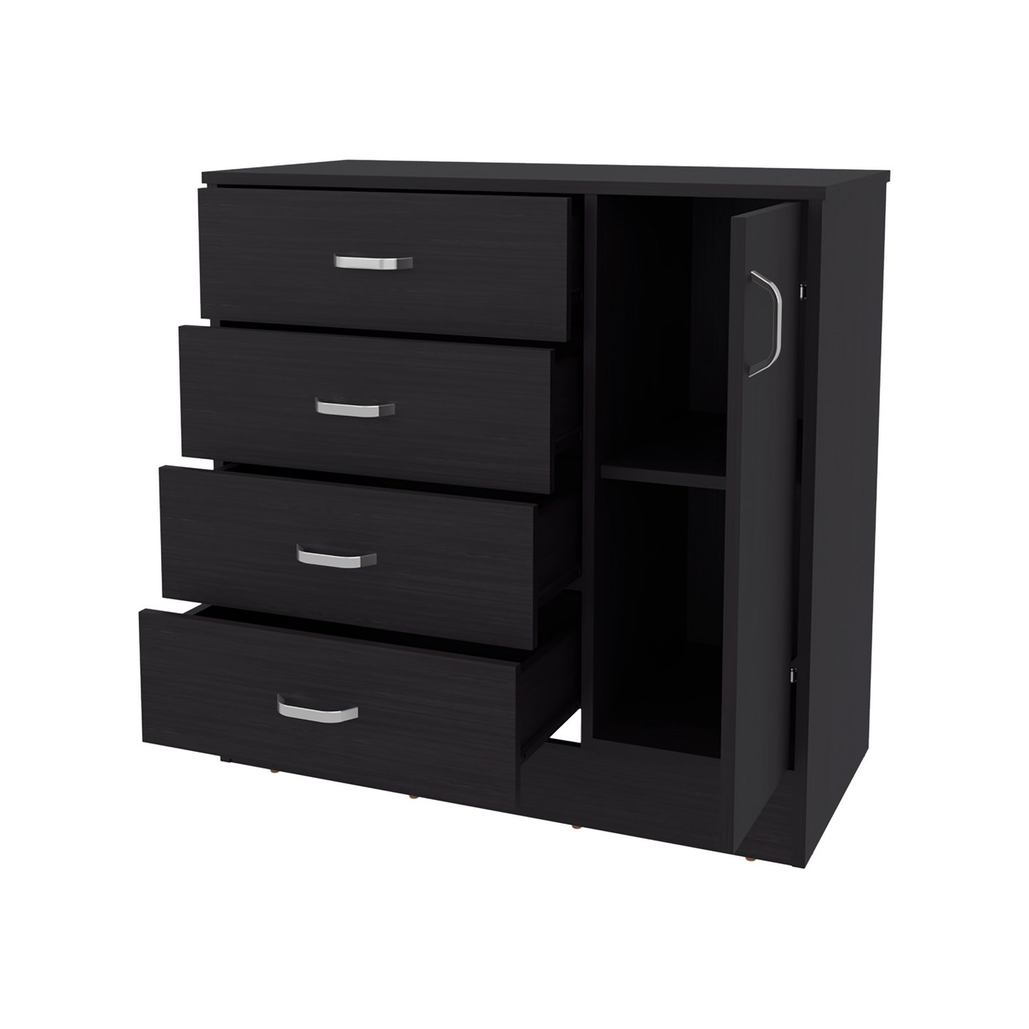 Comoda Katie 4 Cajones 1 Puerta 79X80X39 Rta Wengue Zf