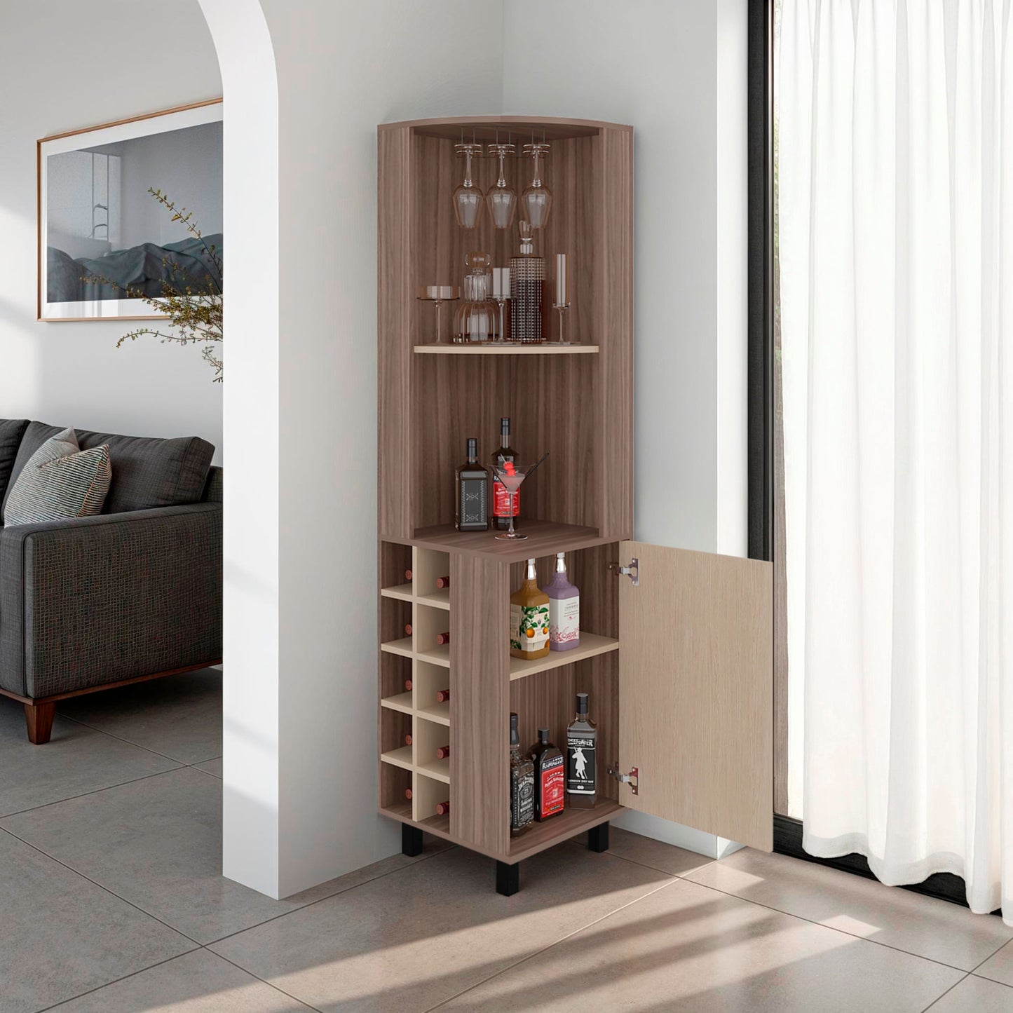 Bar Esquinero Kaia 180X45X45 Rta Avellana Cartagena Zf