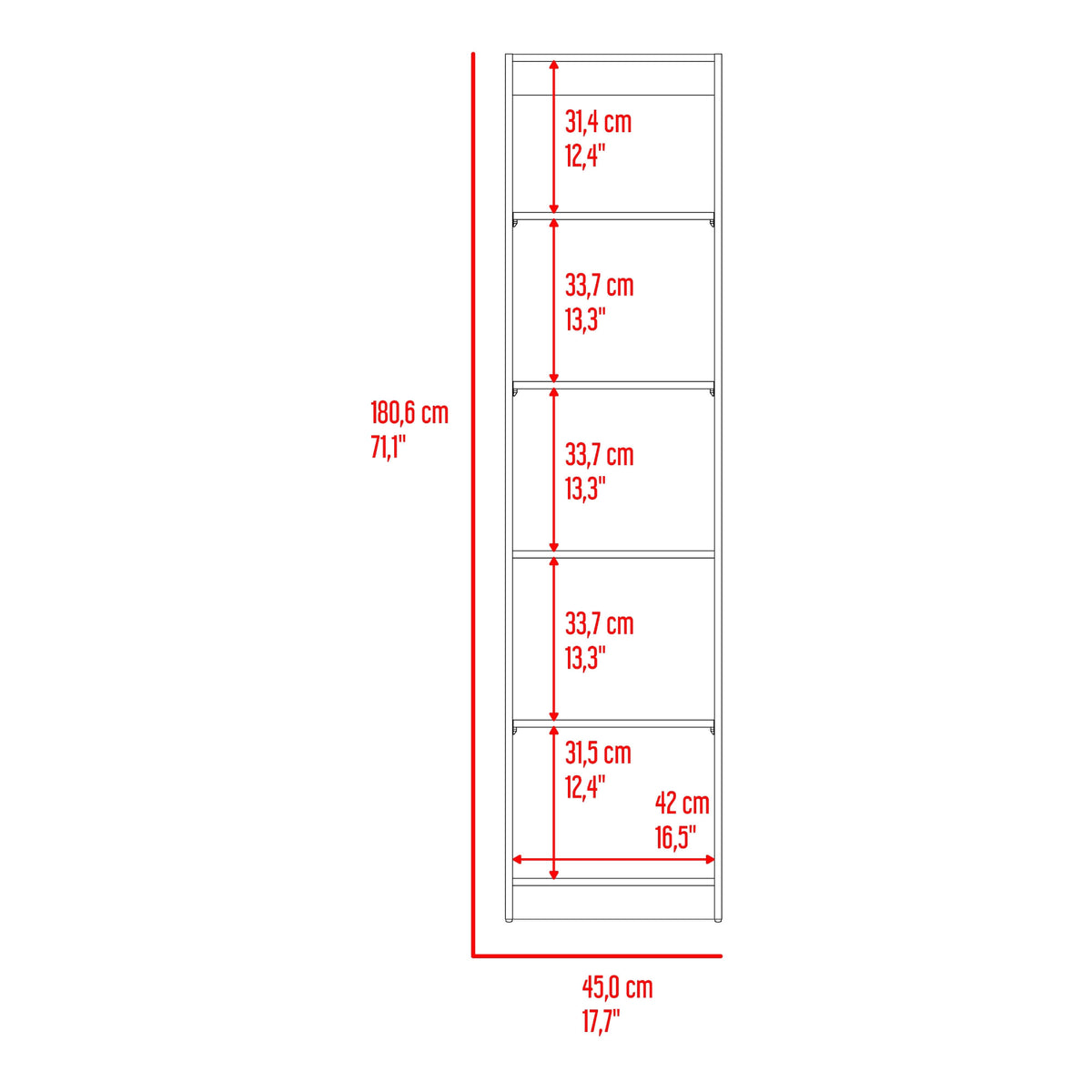 Estante Home E2 180X45X29 Rta Wengue Milan