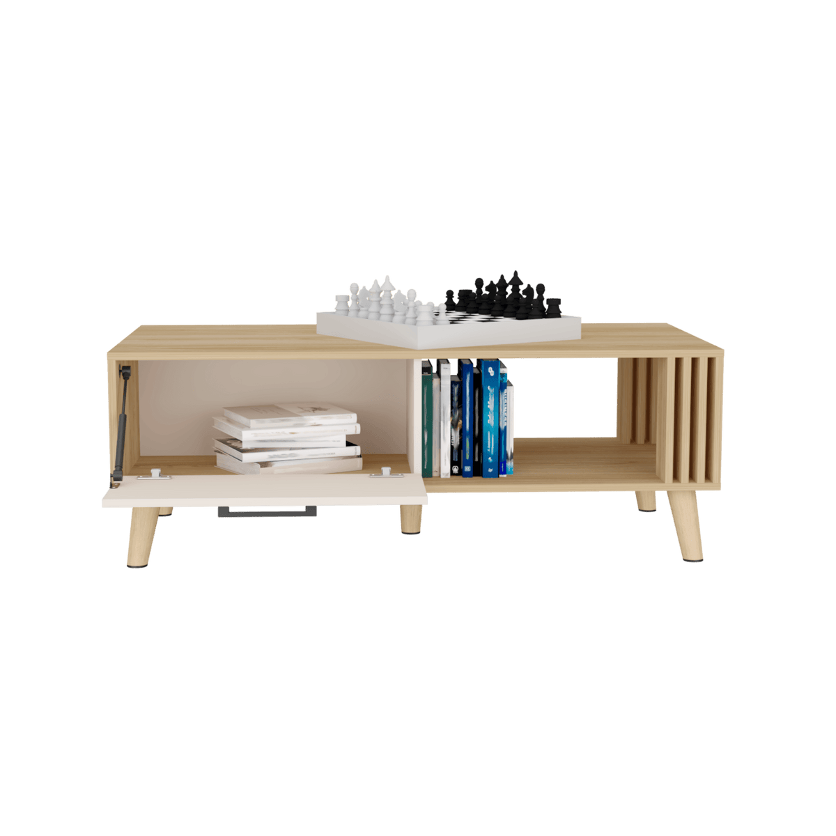 Mesa De Centro Vance 43X120X60 Rta Fresno Eu Capri