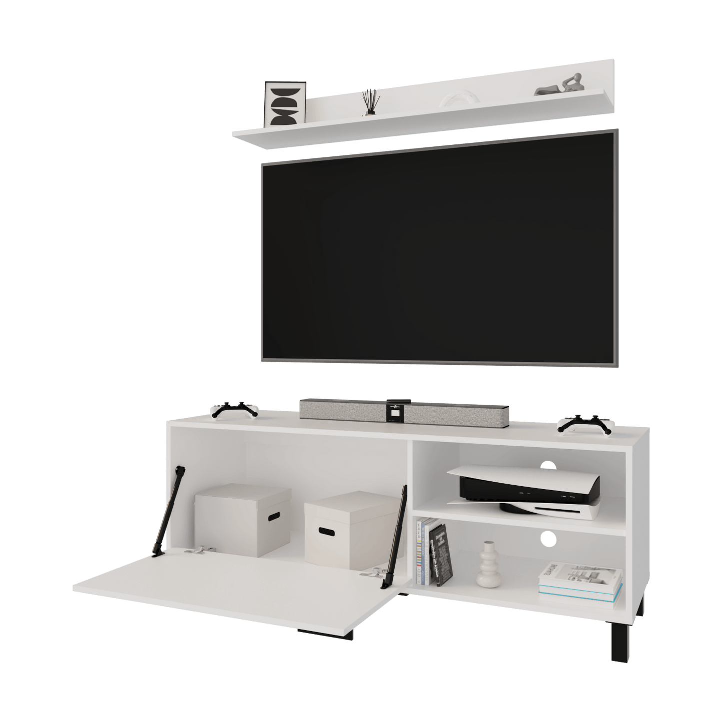 Mueble Para Tv  Bryce 53X140X40 Rta Blanco Zf