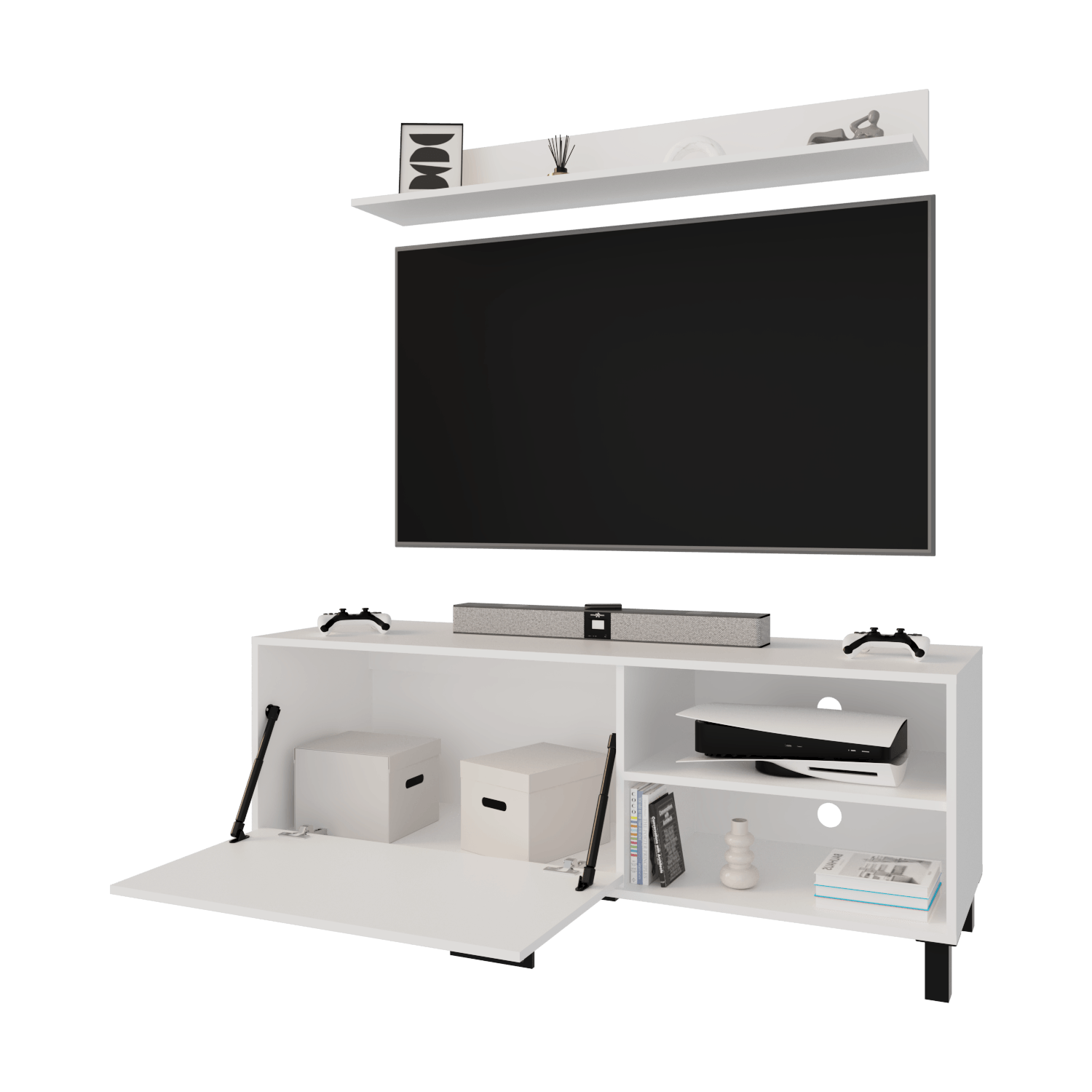 Mueble Para Tv  Bryce 53X140X40 Rta Blanco Zf