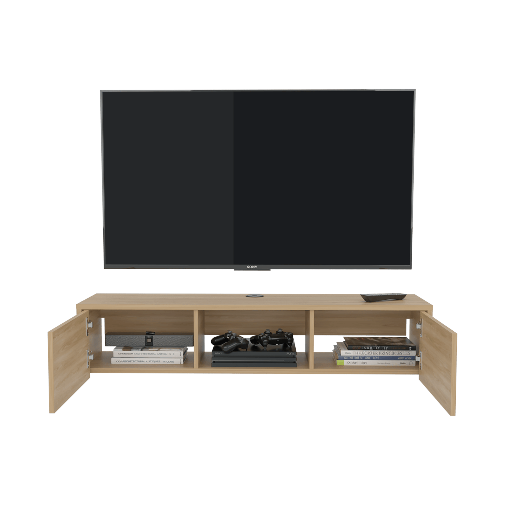 Repisa De Tv Glen Multifuncional 26X125X29 Rta Fresno Europeo