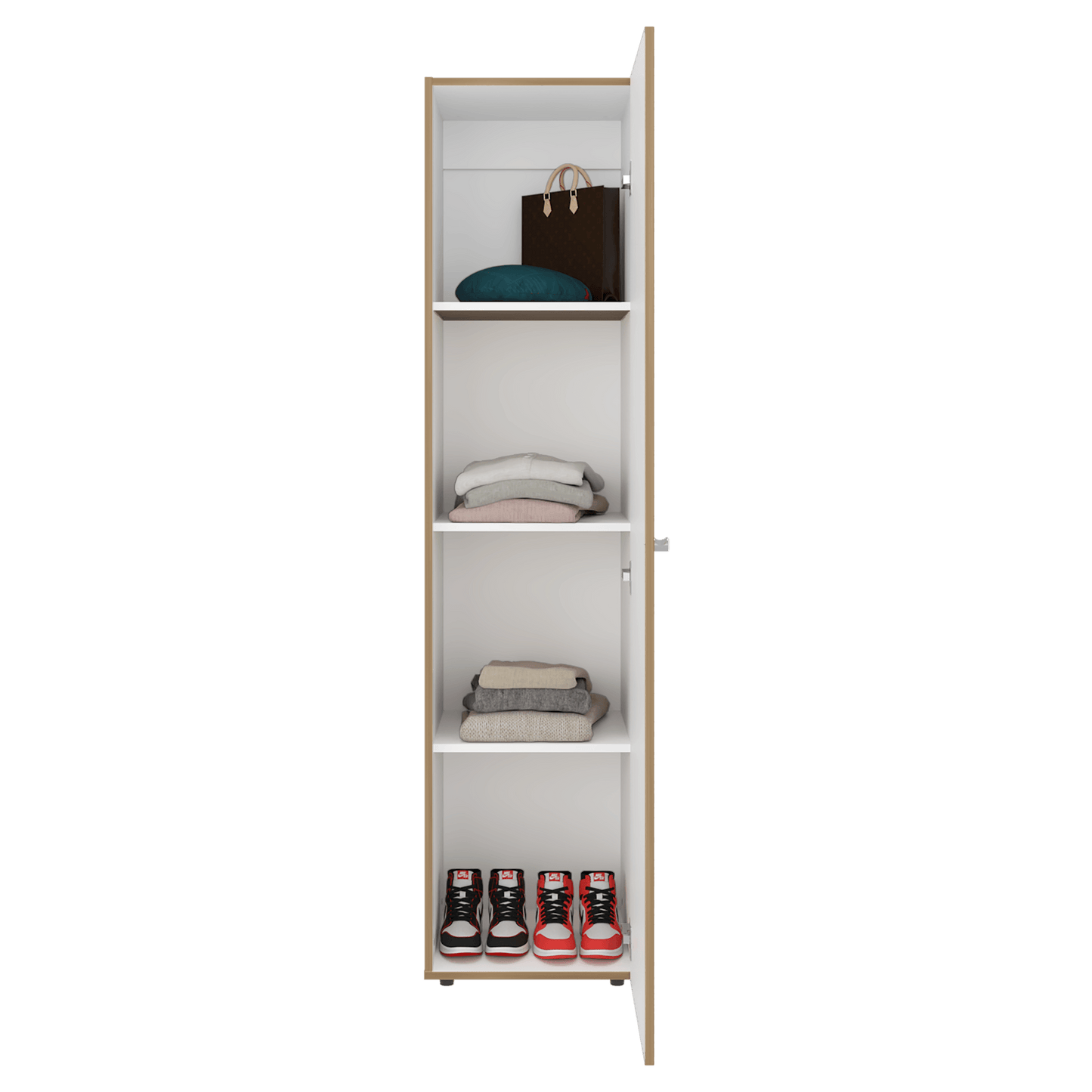 Closet Con Espejo Home Dreams 170X40X40 Rta Fresno Blanco Zf