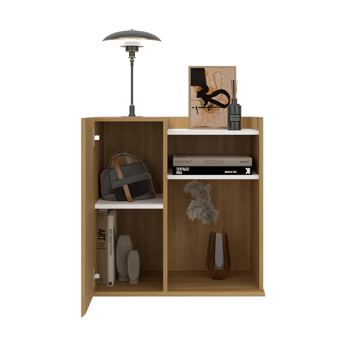 Mesa De Noche Cairo 65X65X40 Rta Fresno Blanco