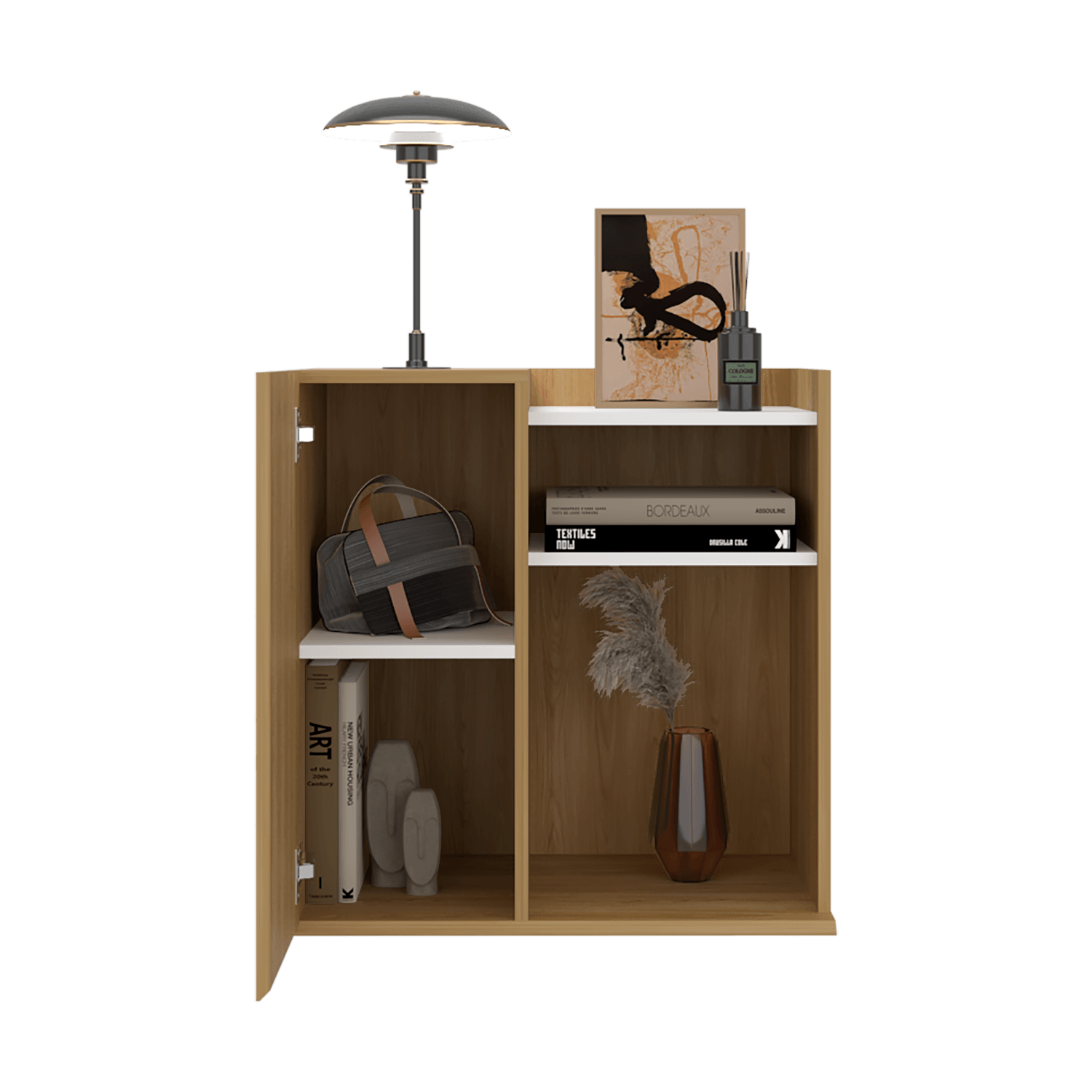 Mesa De Noche Cairo 65X65X40 Rta Fresno Blanco