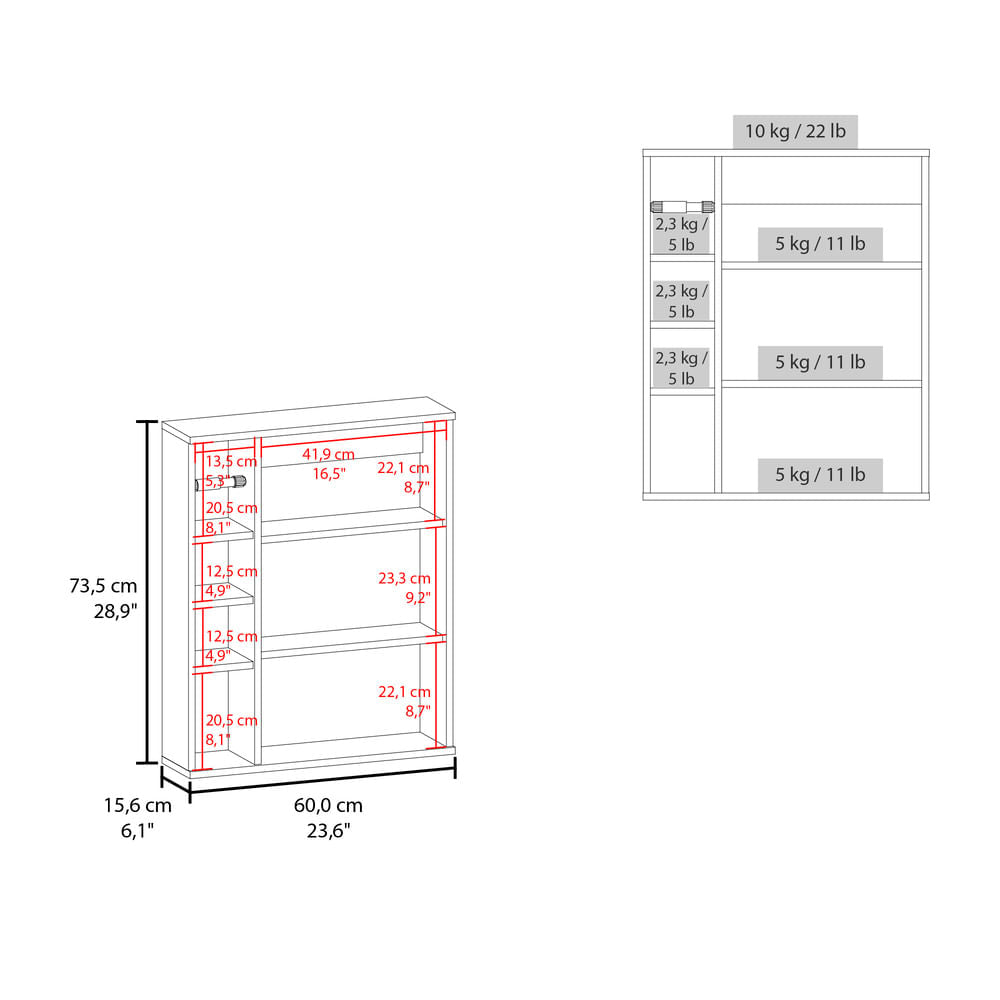 Gabinete Para Papel Higienico Meller 74X60X15 Rta Blanco Zf