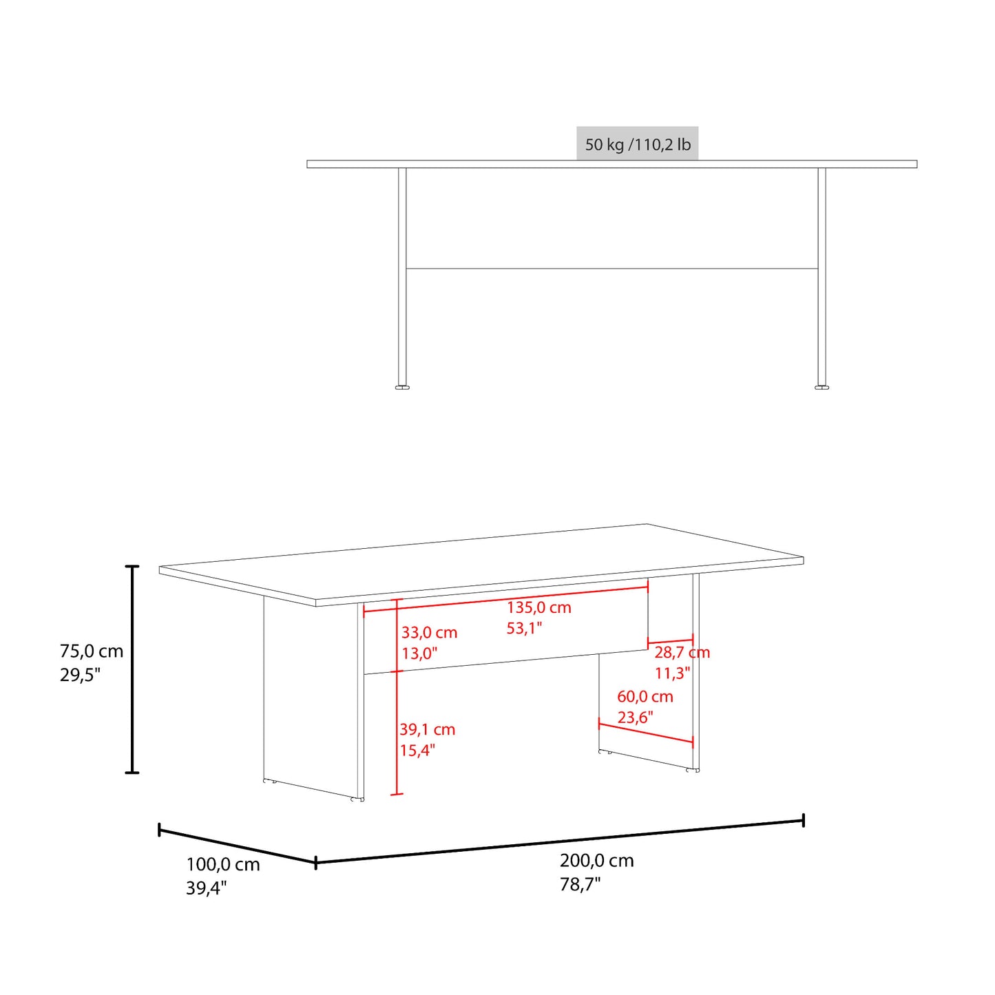 Mesa De Reunion Home Office M 200 Rta Cartagena  Wengue Zf
