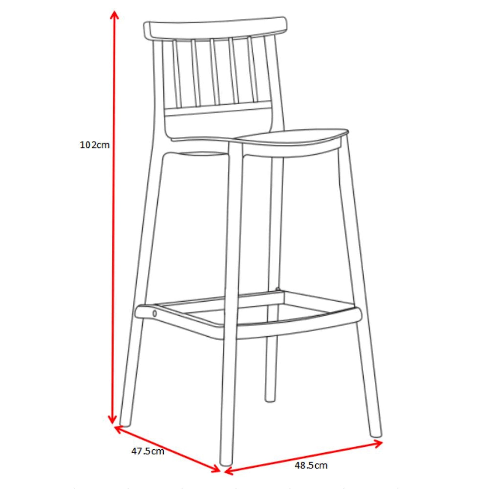 Silla Bar Oxford 104X37X48 Rta Negro