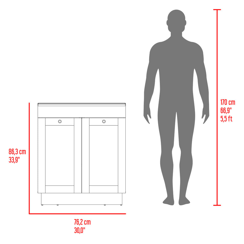 Muebles Para Lavamanos 30 Baluarte 86X76X51 Blanco Zf